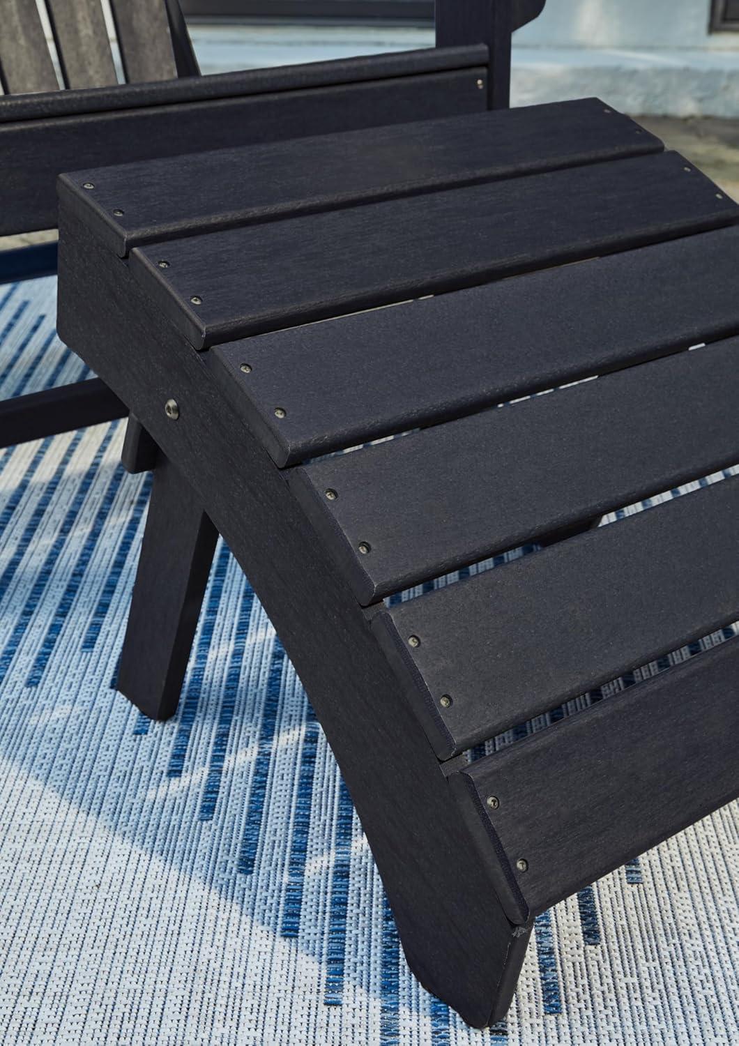 Sundown Treasure Black Slatted Outdoor Ottoman