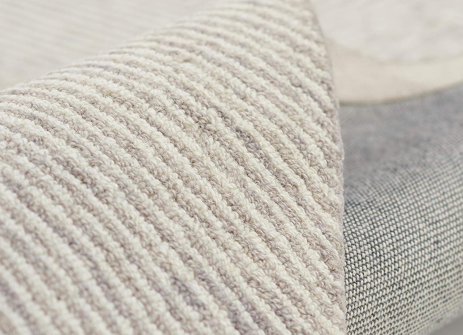 Wheaton Chevron Handmade Tufted Wool Taupe Area Rug