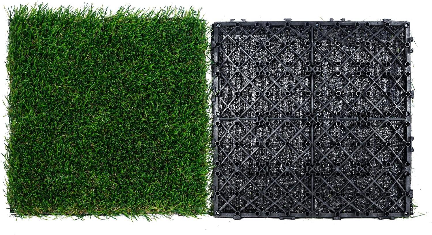 12" x 12" High-Density Green Artificial Grass Turf Panels