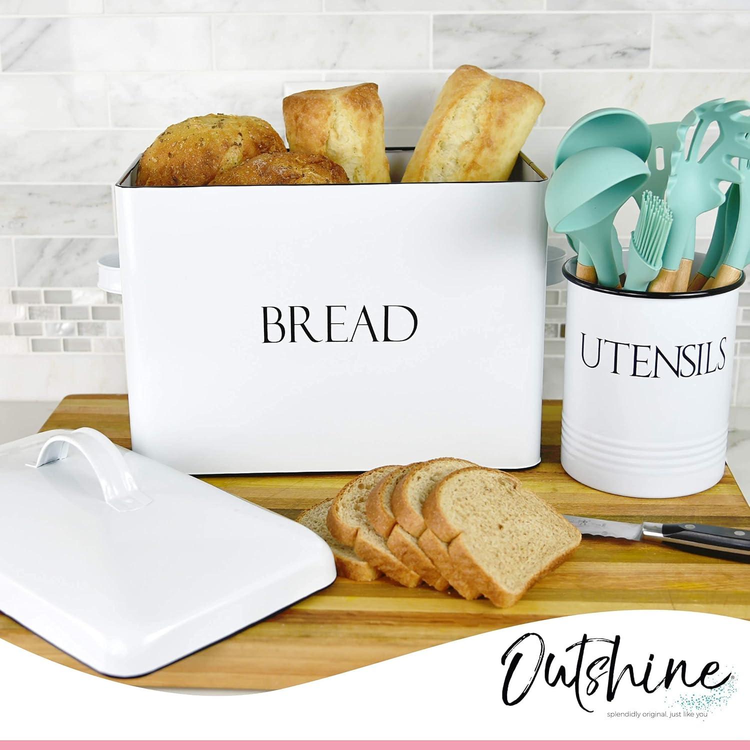 Metal Bread Box Bread Bin For Kitchen Countertop