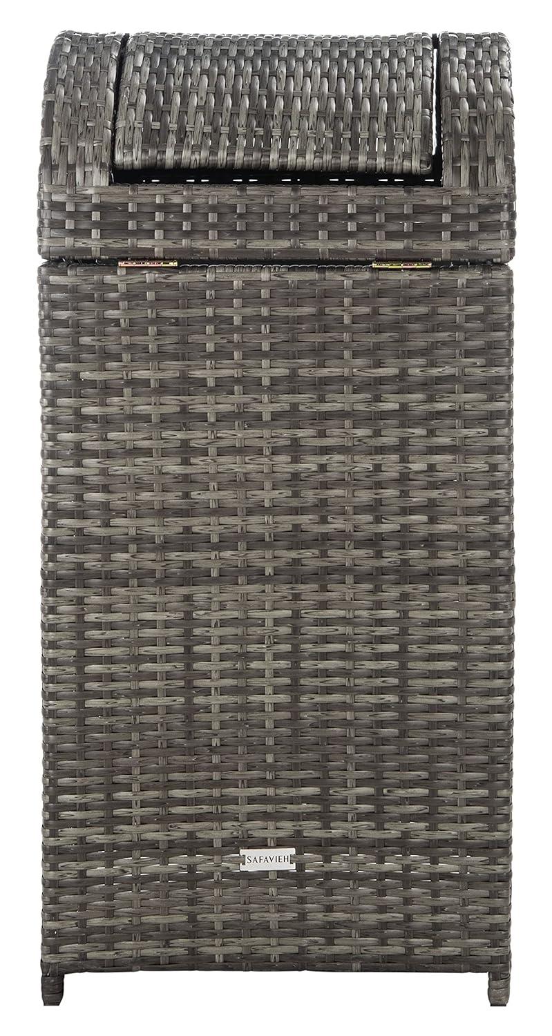 Serapis Outdoor Trash Can - Grey Brown - Safavieh