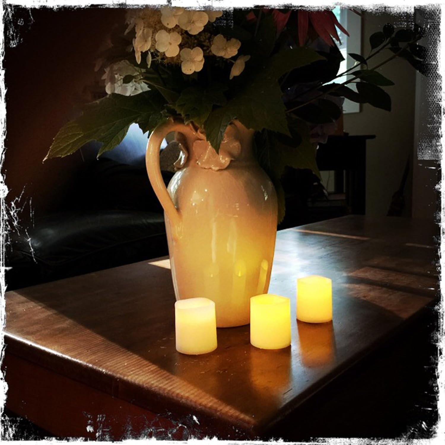 LumaBase Battery Operated LED Mini Pillar Candles - Set of 6
