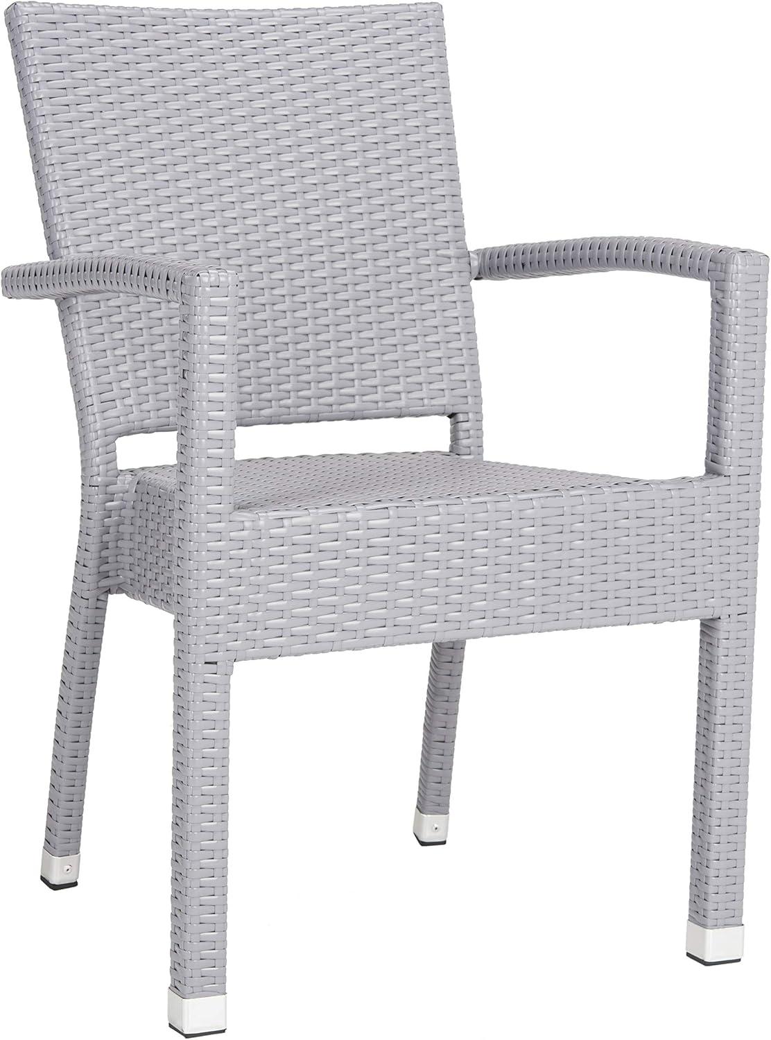 Kelda Stackable Arm Chair Indoor/Outdoor (Set Of 2) - PAT4004 - Grey - Safavieh