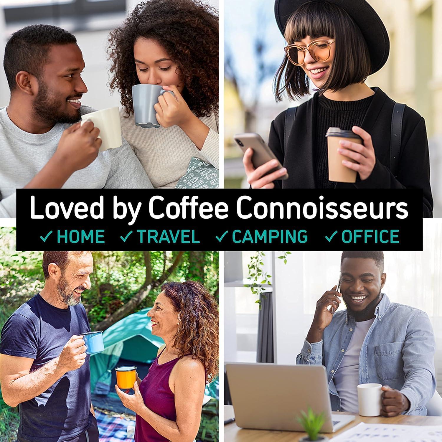 Gray Stainless Steel Thermal French Press Coffee Maker with Travel Jar