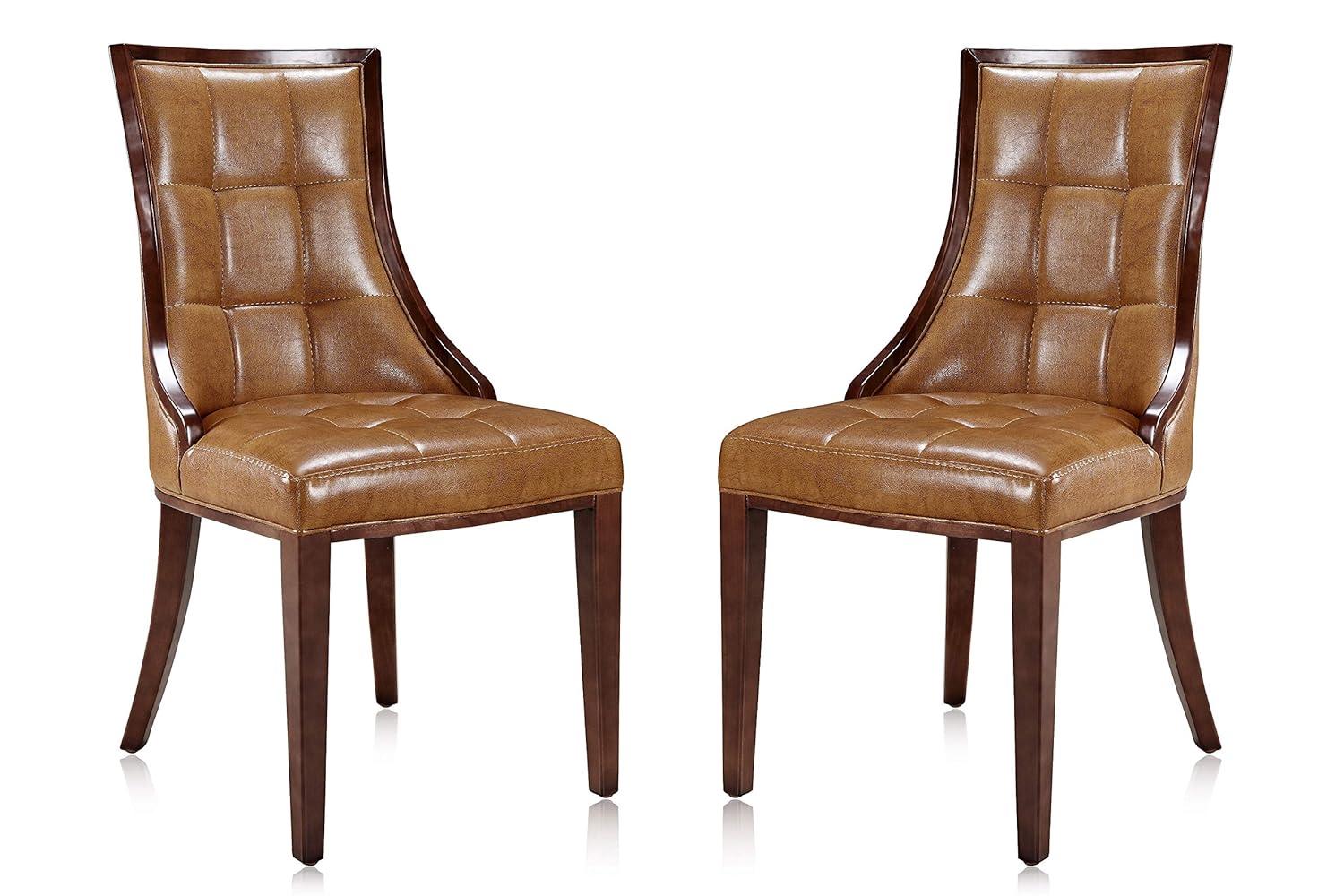 Manhattan Comfort Fifth Avenue 19.75'' H Faux Leather Upholstered Beech Side Chair