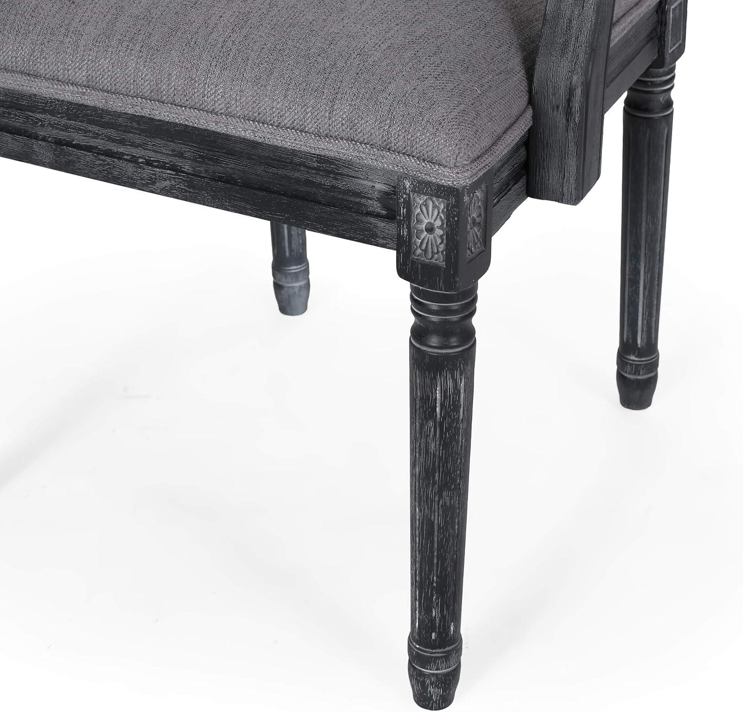 Set of 2 Maria French Country Wood and Cane Upholstered Dining Chairs Gray - Christopher Knight Home