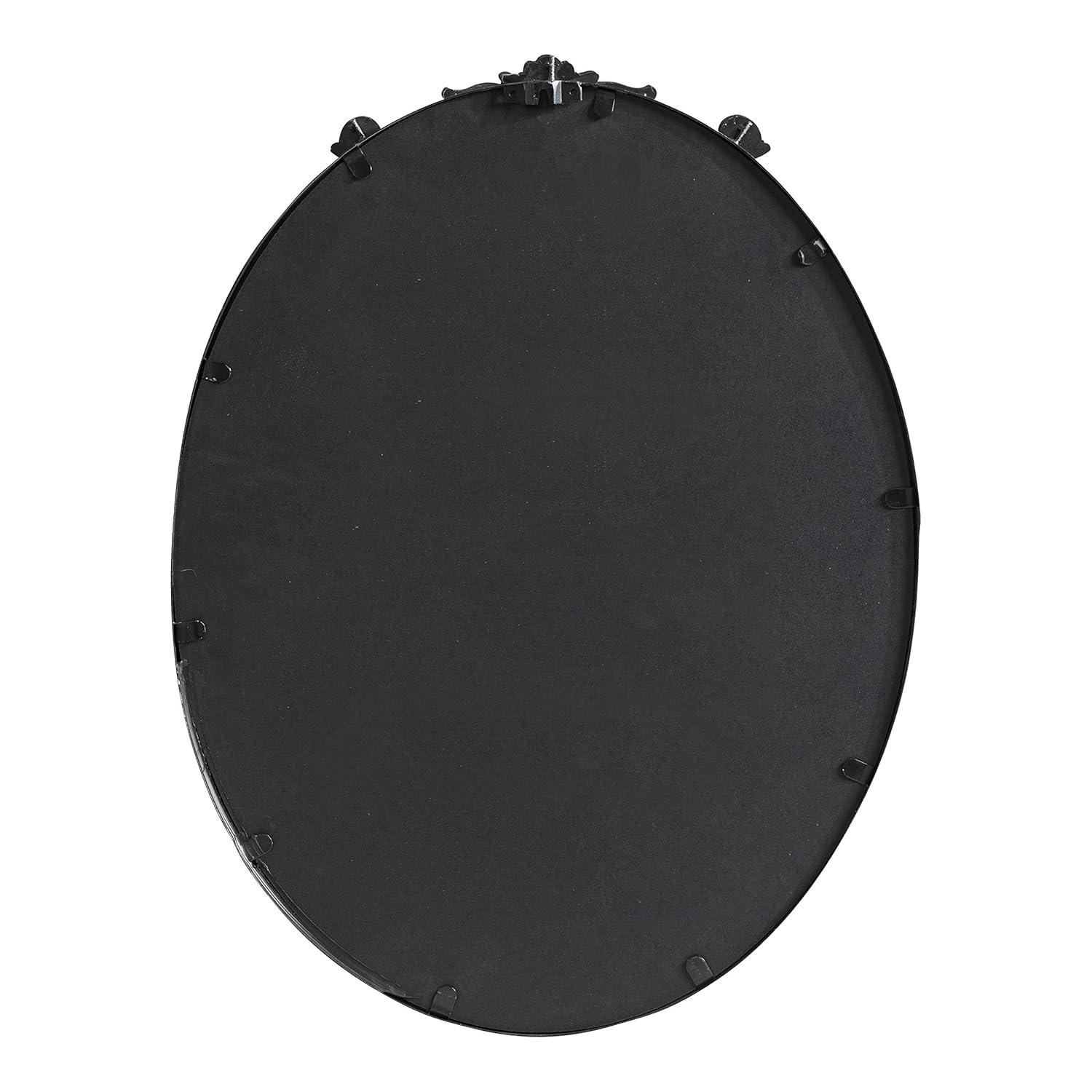 Kate & Laurel All Things Decor 18"x24" Arendahl Traditional Vertical Oval Wall Mirror: Ornate, Baroque-Inspired Design