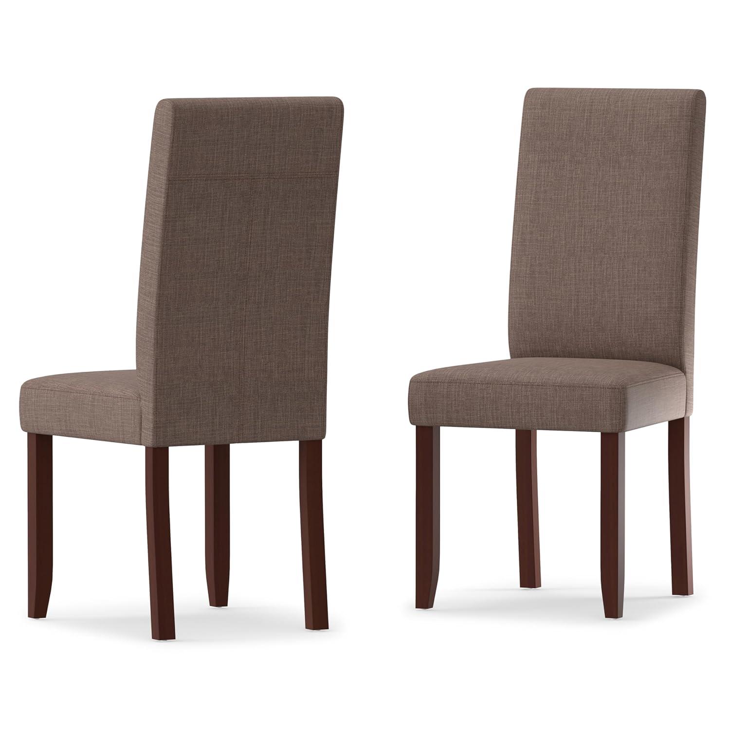 Simpli Home Acadian 17.99'' H Linen Look Polyester Upholstered Parsons Chair (Set of 2)