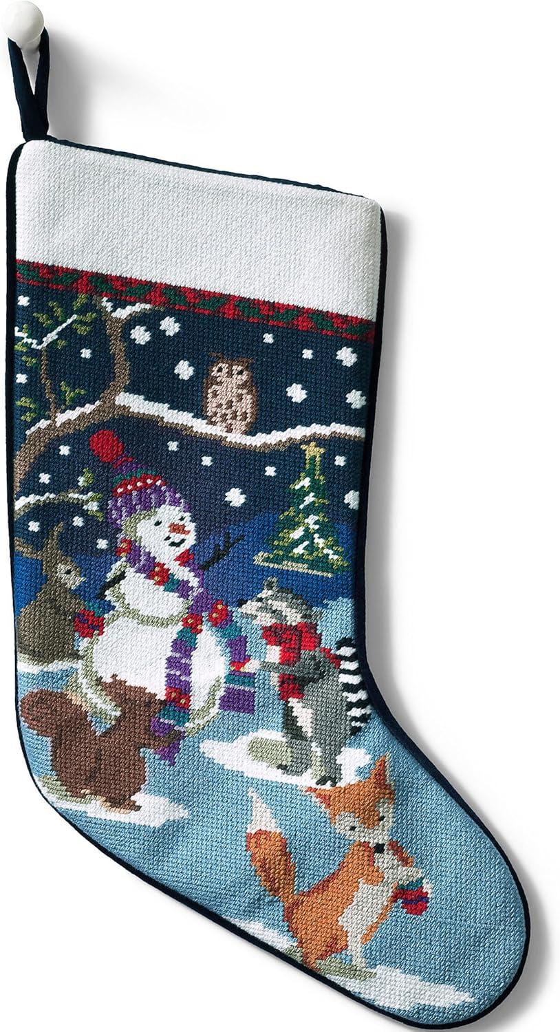 Lands' End Needlepoint  Christmas Stocking