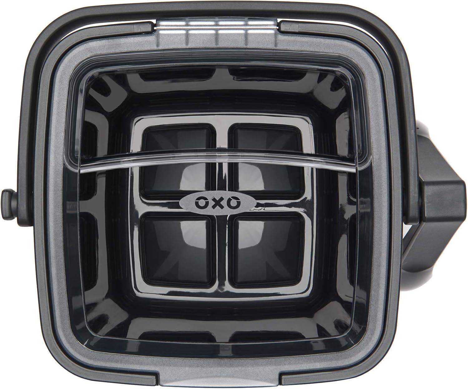 OXO 11169200 3 Piece Plastic Insulated Ice Bucket Bin with Lid and Tong Set