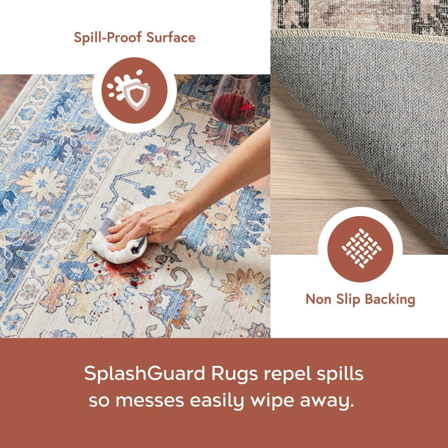 Nuloom Davi Faded Spill Proof Treated Pet Friendly Premium Machine Washable Area Rug, 3' x 5', Stone