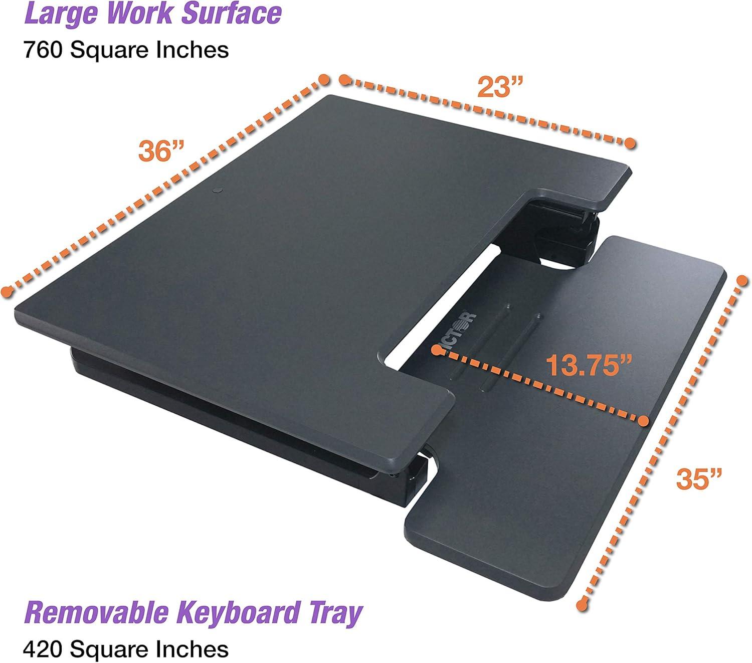 Victor Technology DCX760 High Rise Height Adjustable Standing Desk With Keyboard Tray