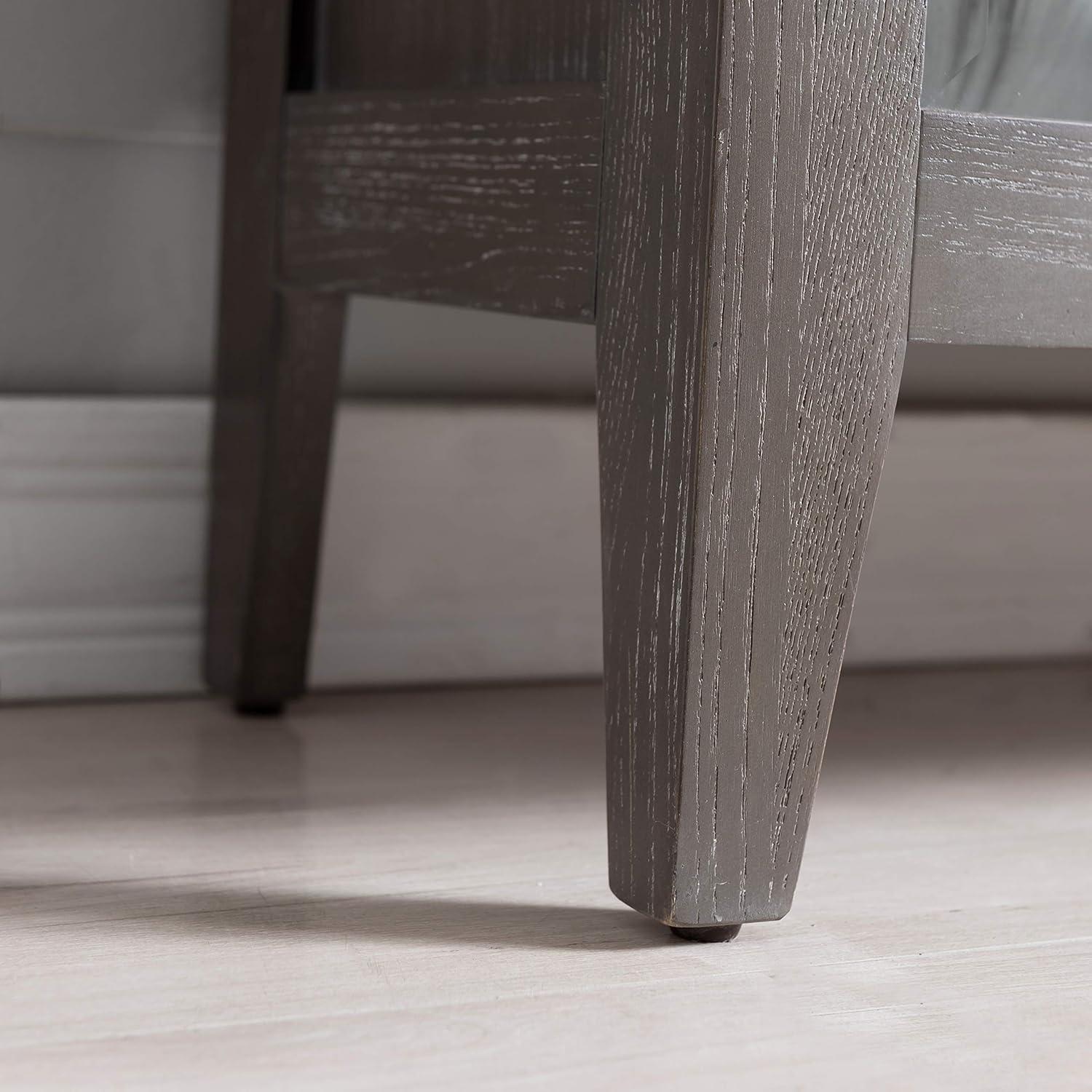 Leick Home Entryway Curio Cabinet with Interior Light in Distressed Gray Wash