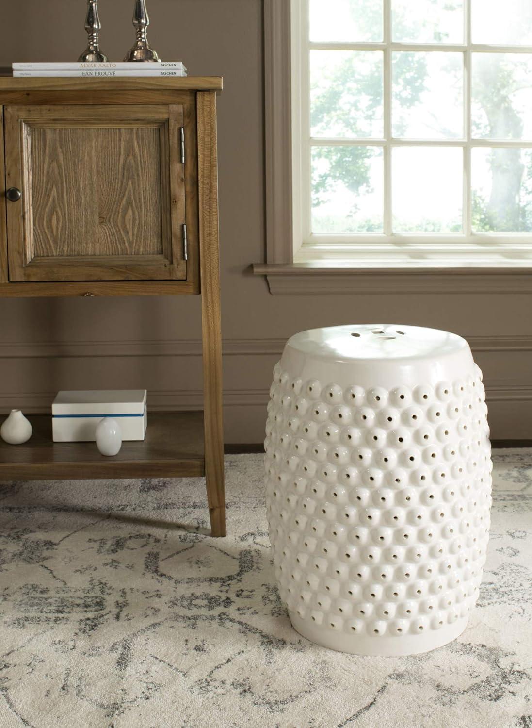 Stella Nail Head Ceramic Garden Stool  - Safavieh