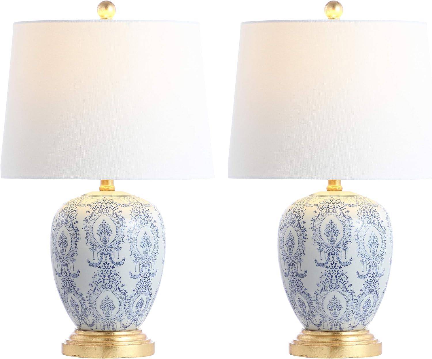 Kalel Table Lamp (Set of 2) - Blue/White - Safavieh.