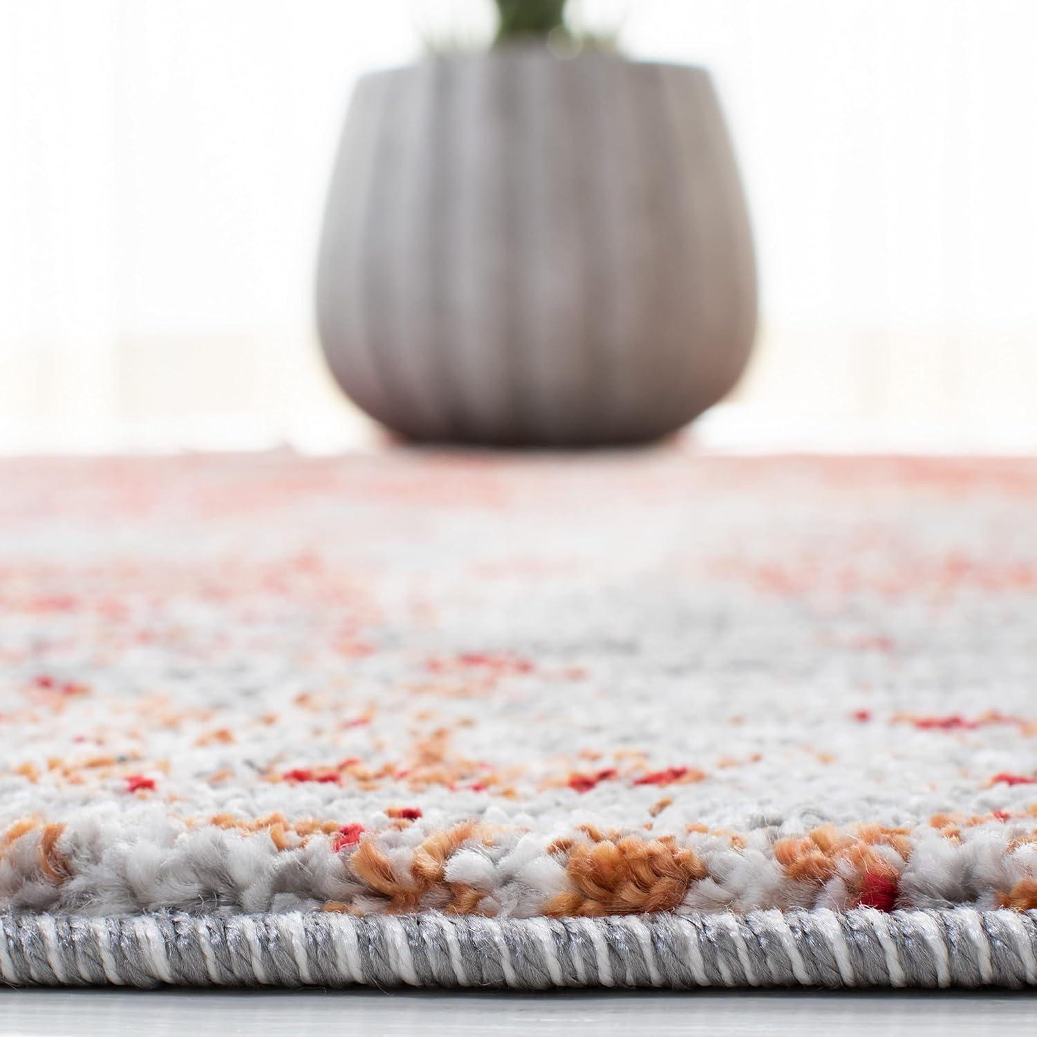 Aston ASN710 Power Loomed Area Rug - Red/Grey - 8'x10' - Safavieh.