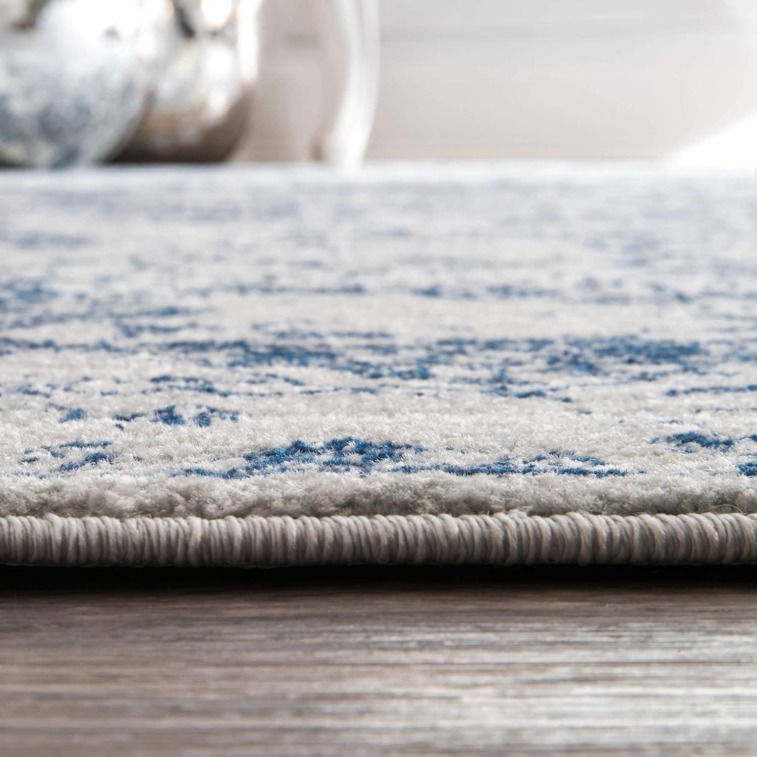 Nuloom Odell Oriental/Persian 2x10 Runner Indoor Area Rug for Living Room Bedroom Dining Room Entryway Hallway Kitchen, Blue/Ivory