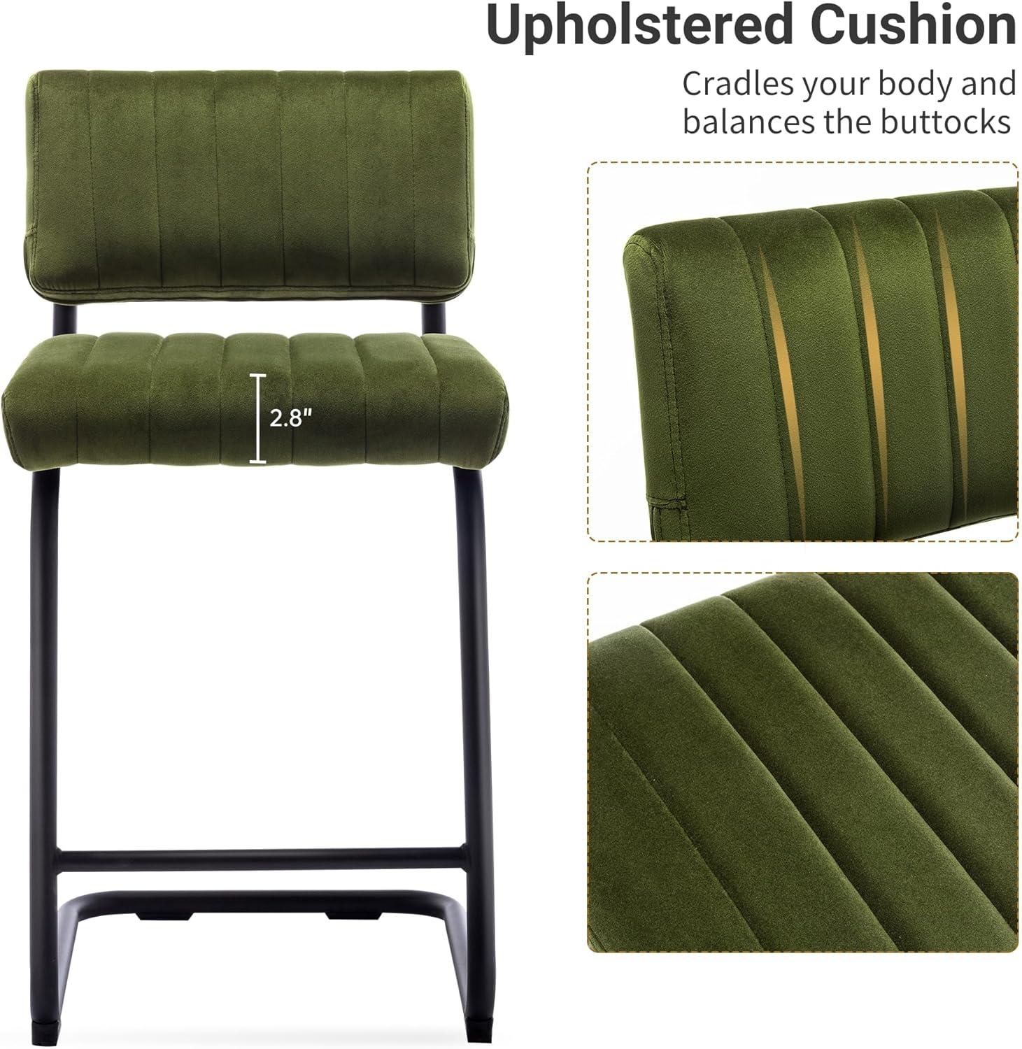 Estes Upholstered Stool with Metal Frame (Set of 2)