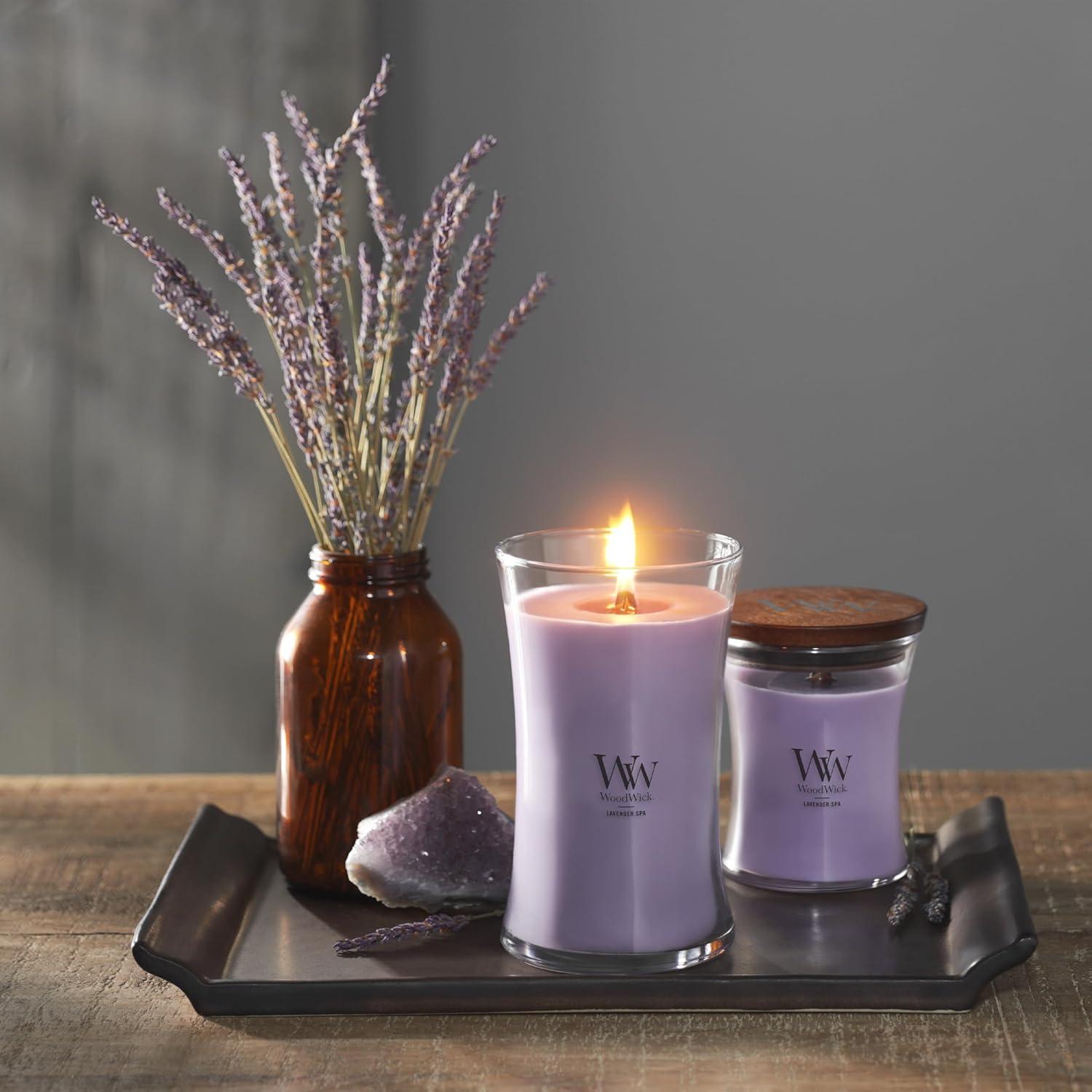 LAVENDER SPA WoodWick 10oz MediumJar Candle Burns 100 Hours