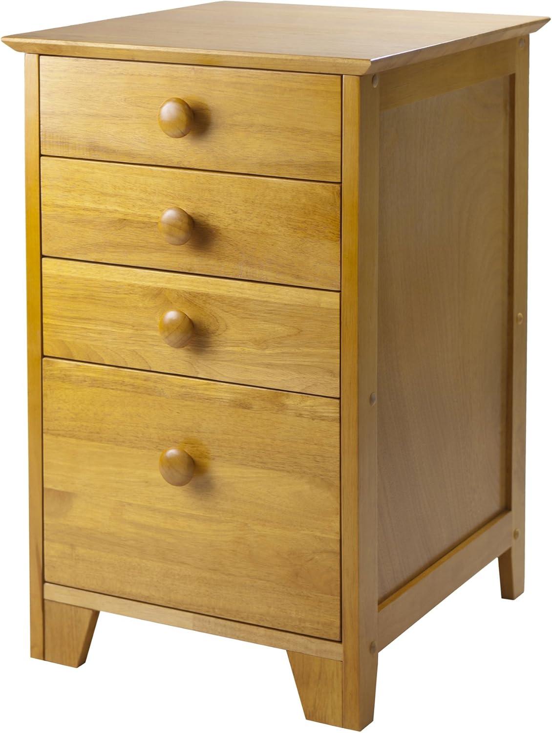 Transitional Honey Brown 3-Drawer Legal Size File Cabinet