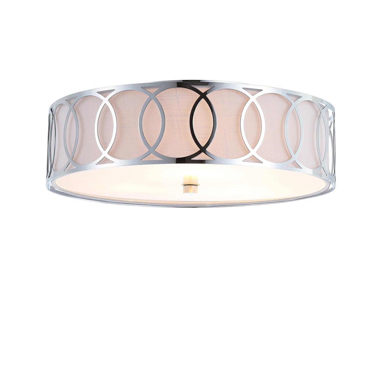 Aubrey 3-Light 15.5" Metal LED Flush Mount, Chrome