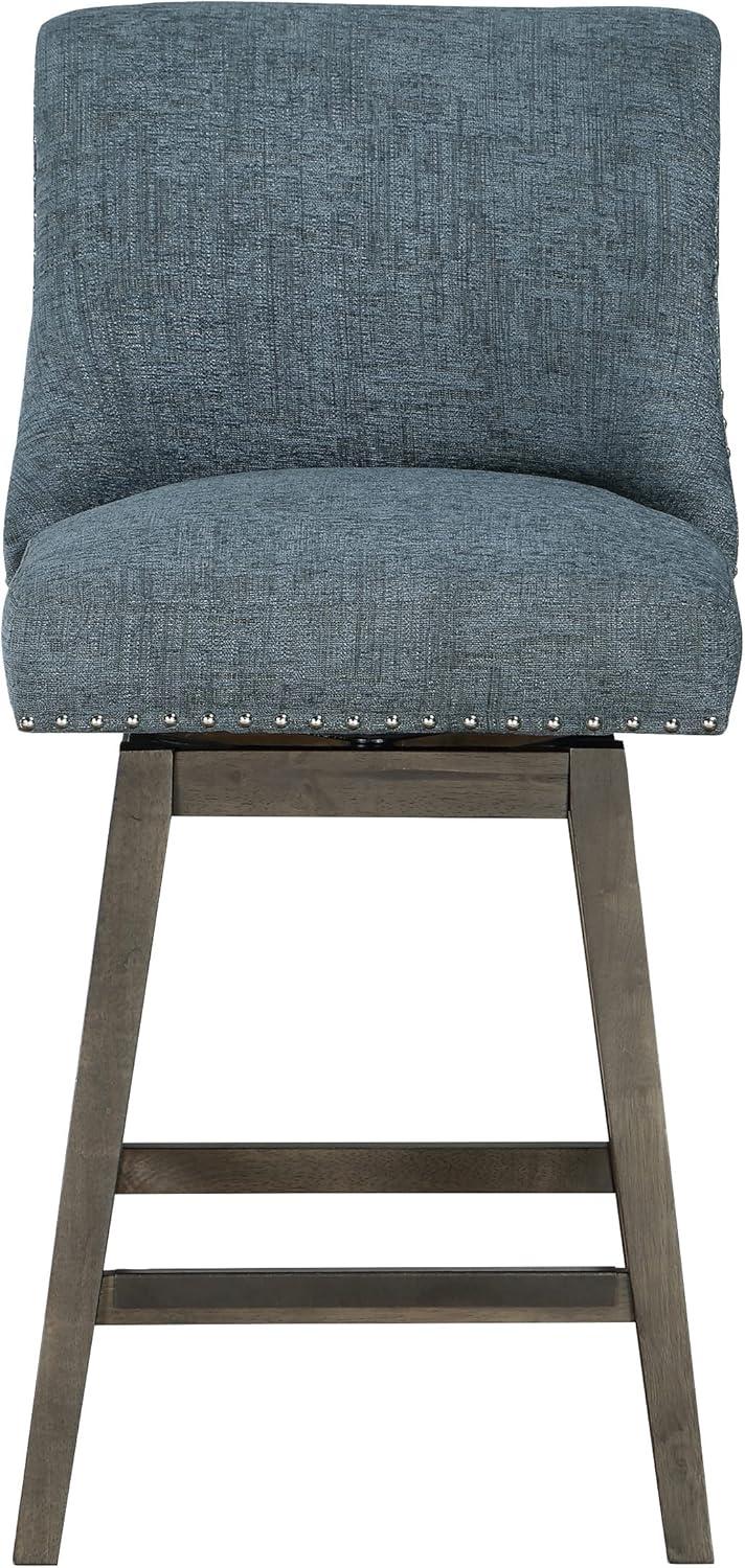 Granville Swivel Upholstered Counter Stool with Solid Wood Frame