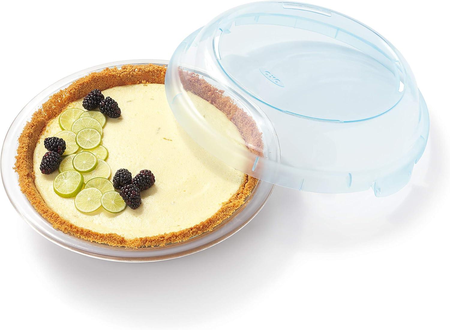 9-Inch Clear Glass Pie Plate with BPA-Free Lid