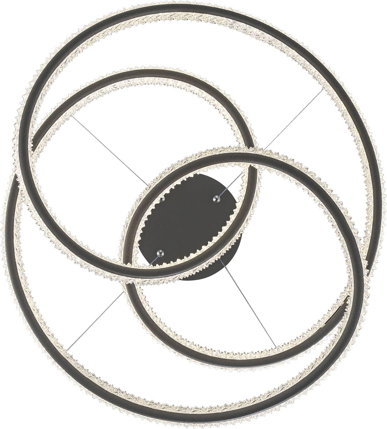 Possini Euro Design London Sand Gray Ceiling Pendant Light 21" Wide Ultra Modern Sprial Dimmable LED Strip Steel Dining Room House Foyer Kitchen