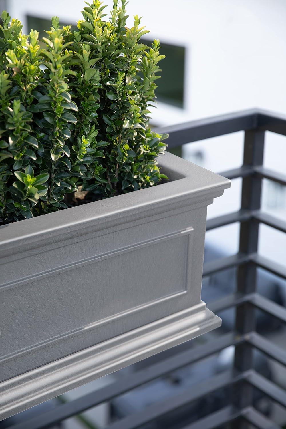 Veradek Brixton Railing Window Box 36" Planter Gray 2 Pack Grey