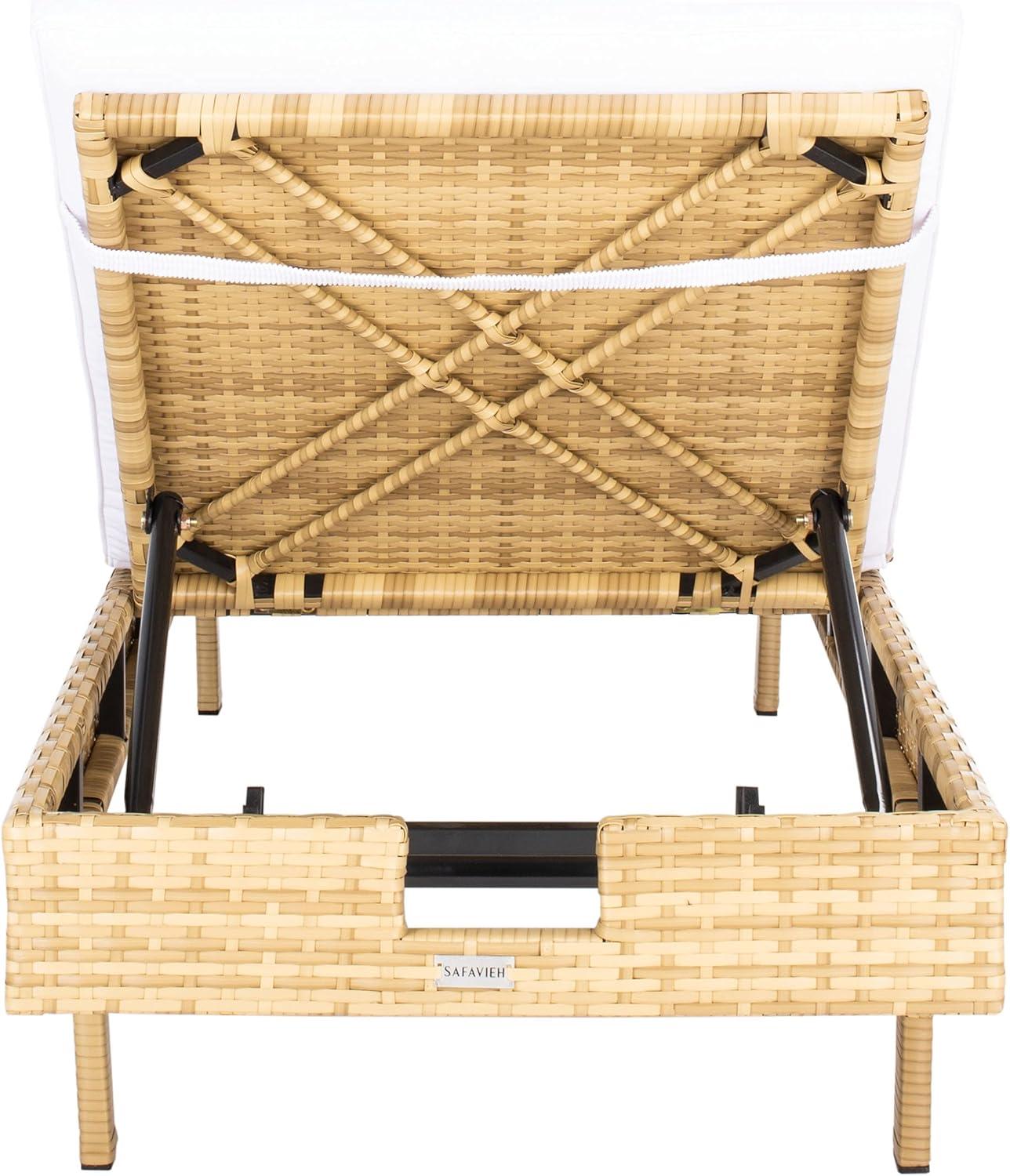 Cam Sunlounger - Outdoor - PAT7501 - Natural/White -Safavieh