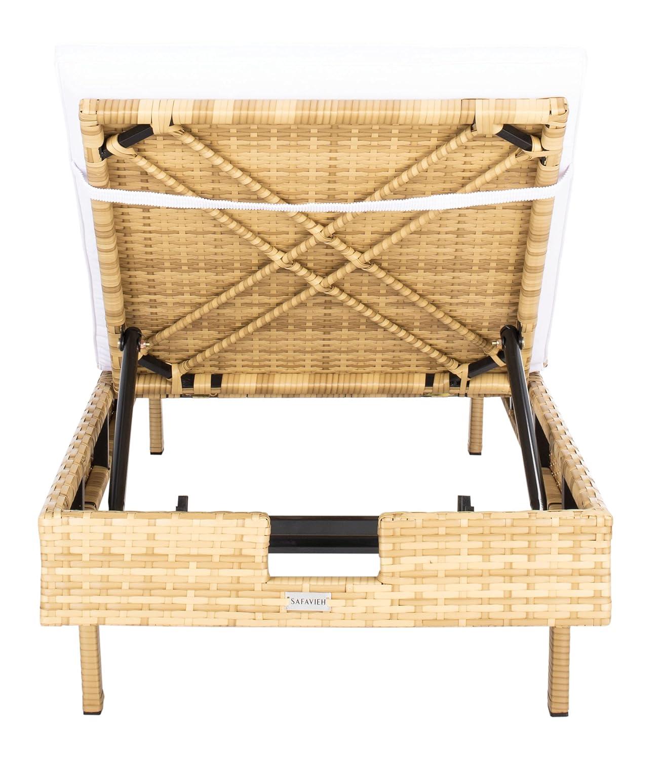Cam Sunlounger - Outdoor - PAT7501 - Natural/White -Safavieh