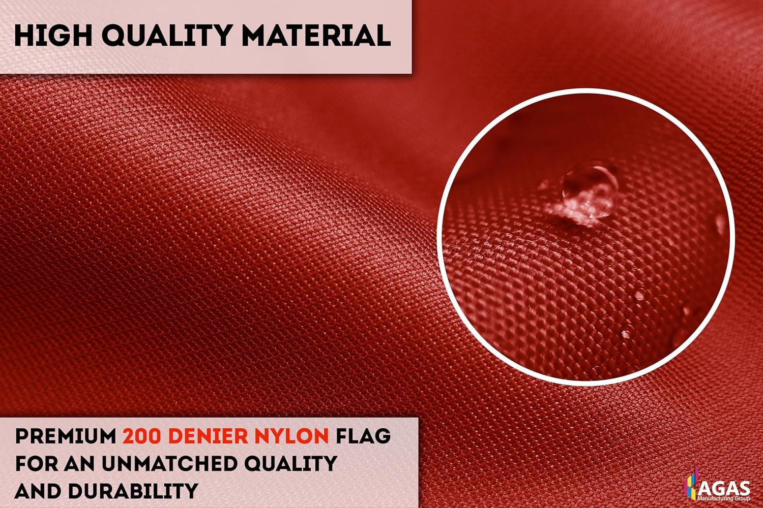 AGAS Skin Diver Flag - 12 x 18 Inch - Printed 200 Nylon - Stitched Edges - Solid Brass Grommets Canvas Heading - Red and White Stripe Nautical Flag.