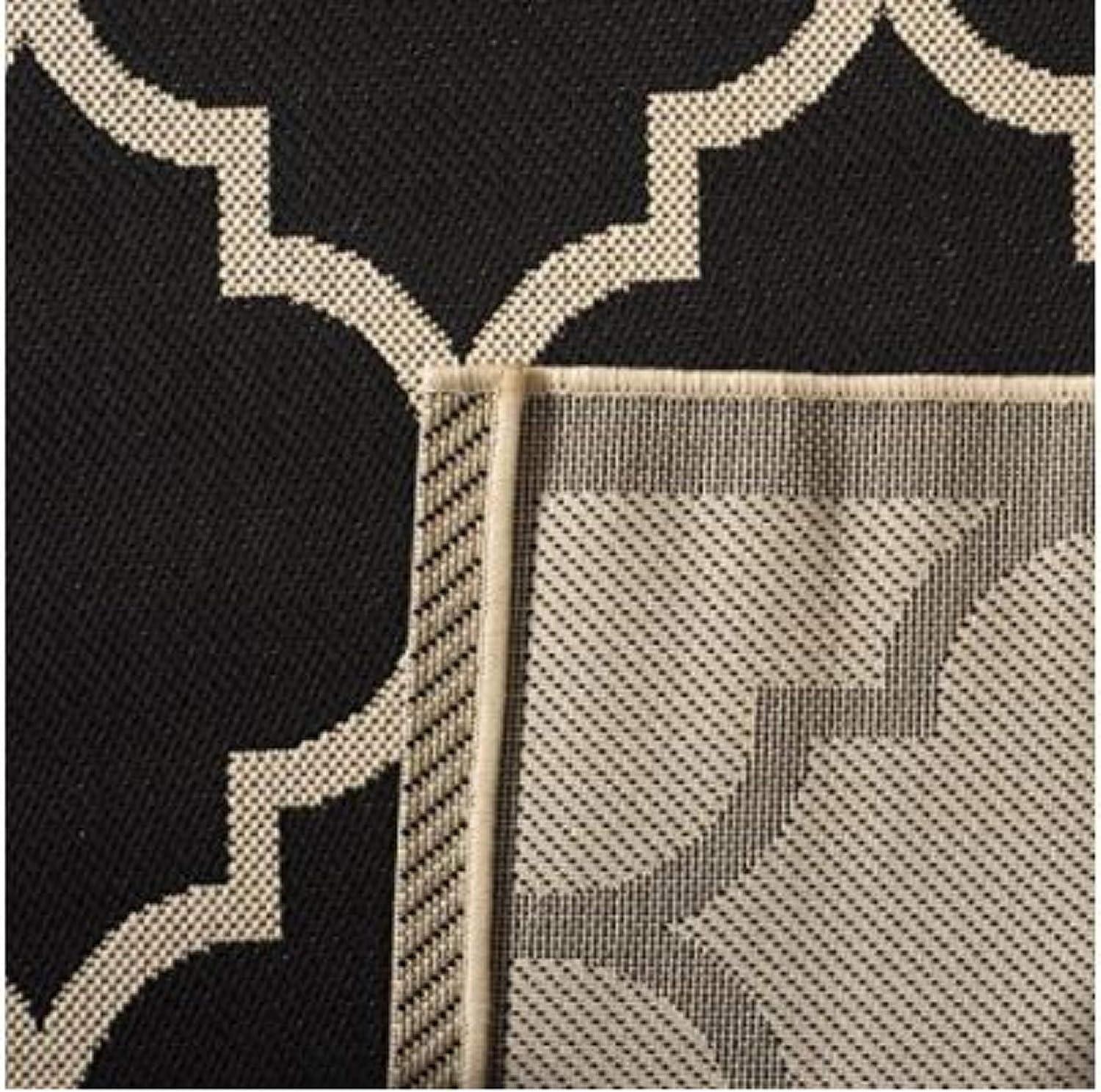Courtyard CY6918 Power Loomed Indoor/Outdoor Accent Rug - Black/Beige - 2'7"x5' - Safavieh.
