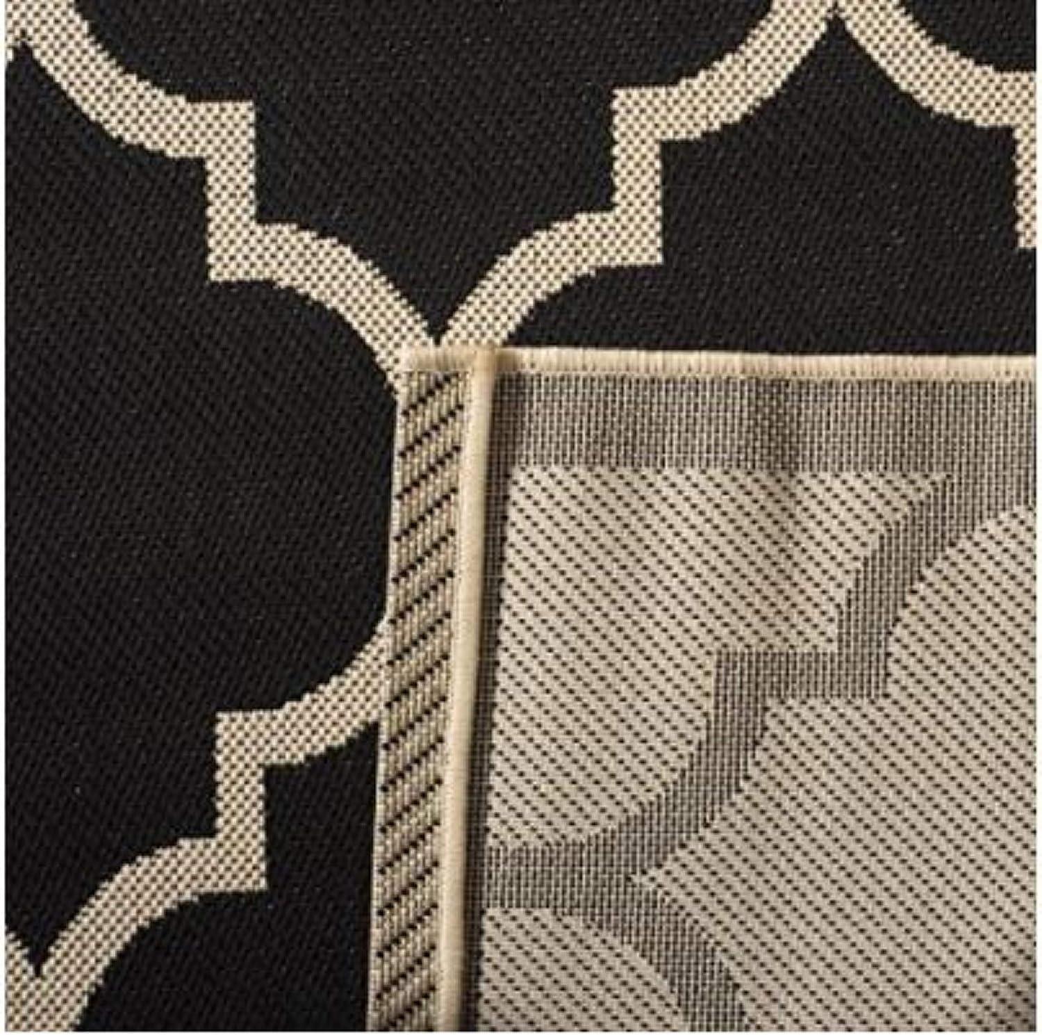 Courtyard CY6918 Power Loomed Indoor/Outdoor Accent Rug - Black/Beige - 2'7"x5' - Safavieh.