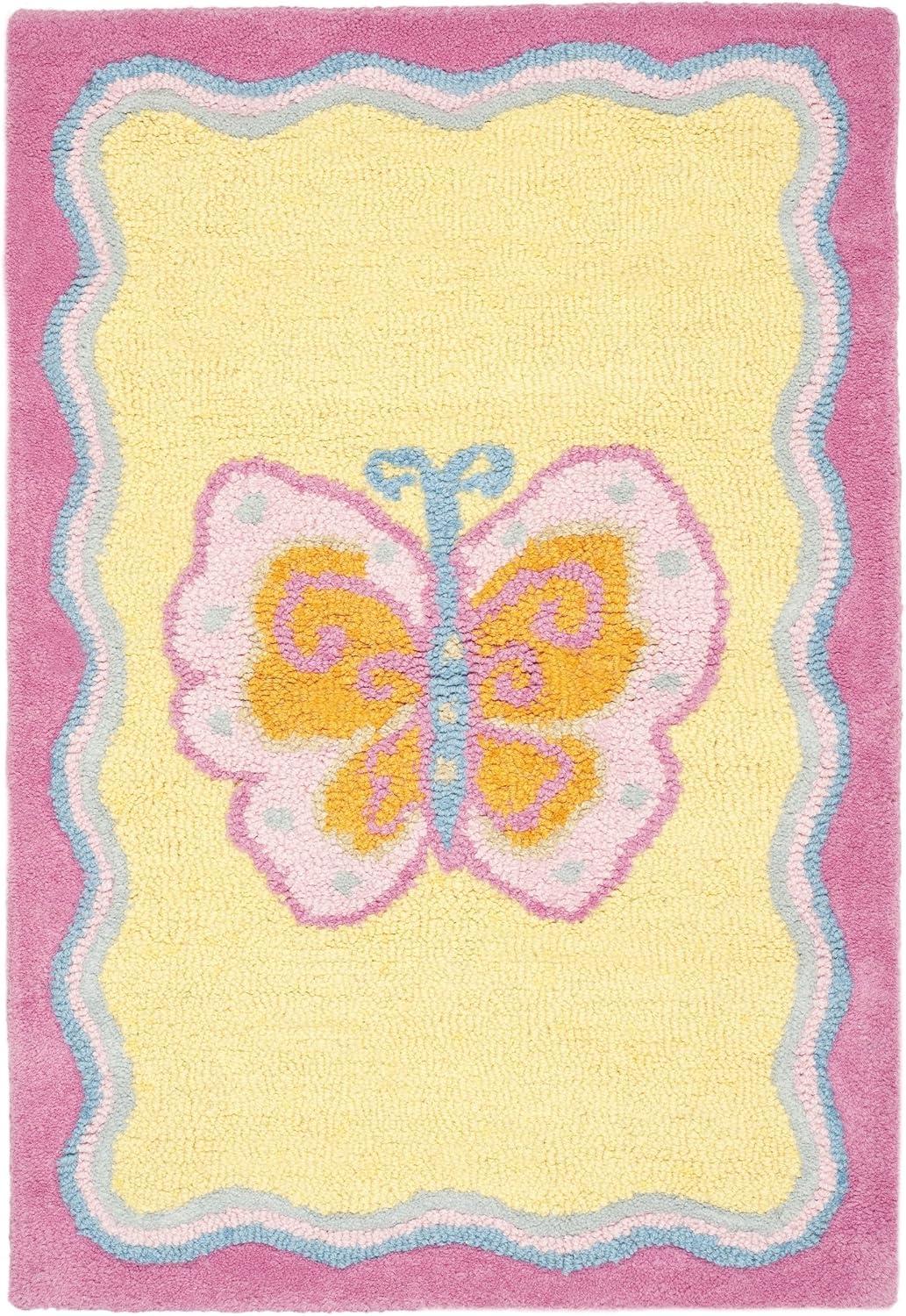 SAFAVIEH Kids Jazmyn Butterflies Area Rug, Multi/Pink, 2' x 3'