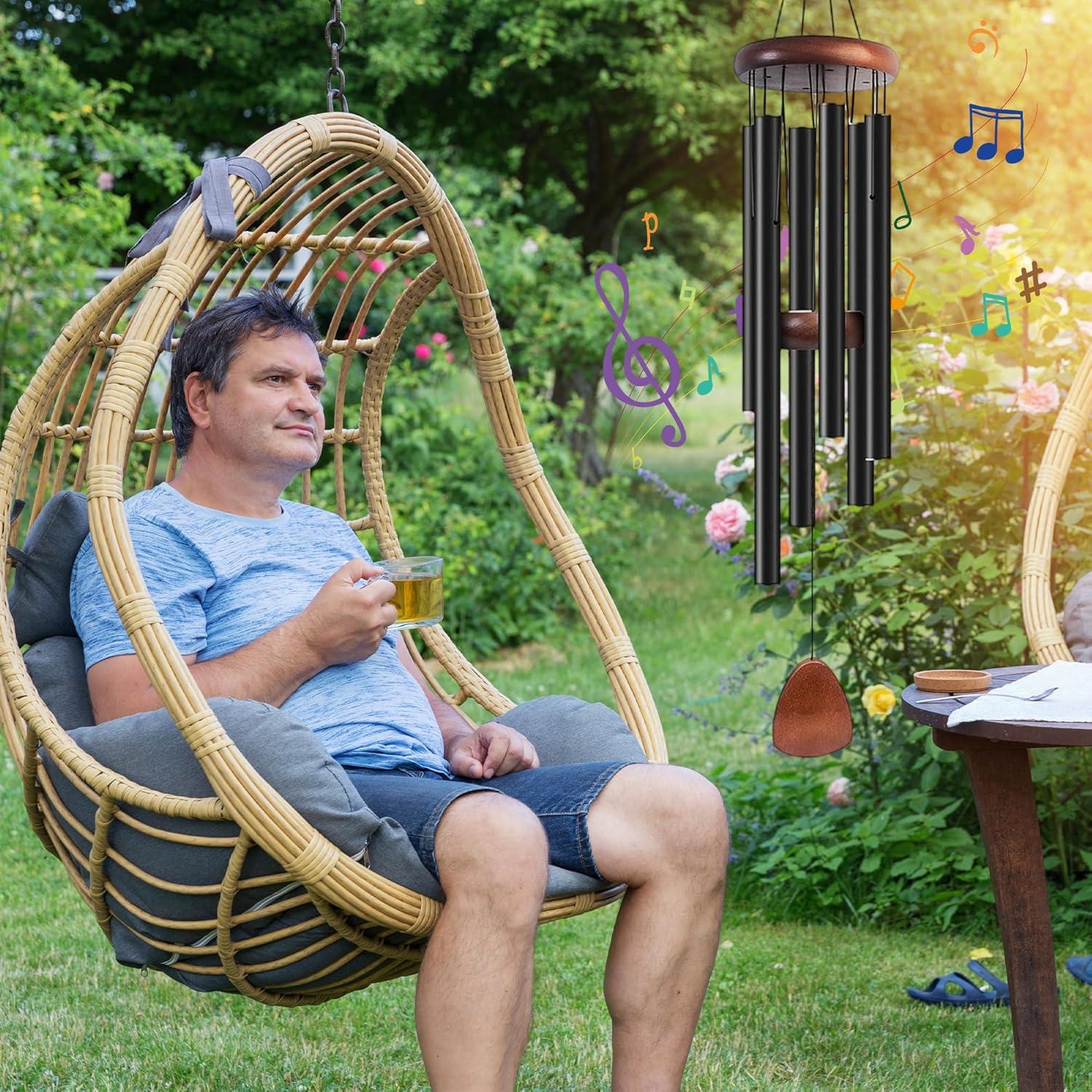 Large Aluminium Wind Chimes 37 Inches to Create a Zen Atmosphere Suitable for Outdoor, Garden, Patio Decoration. Classic Wind Chimes with Wind