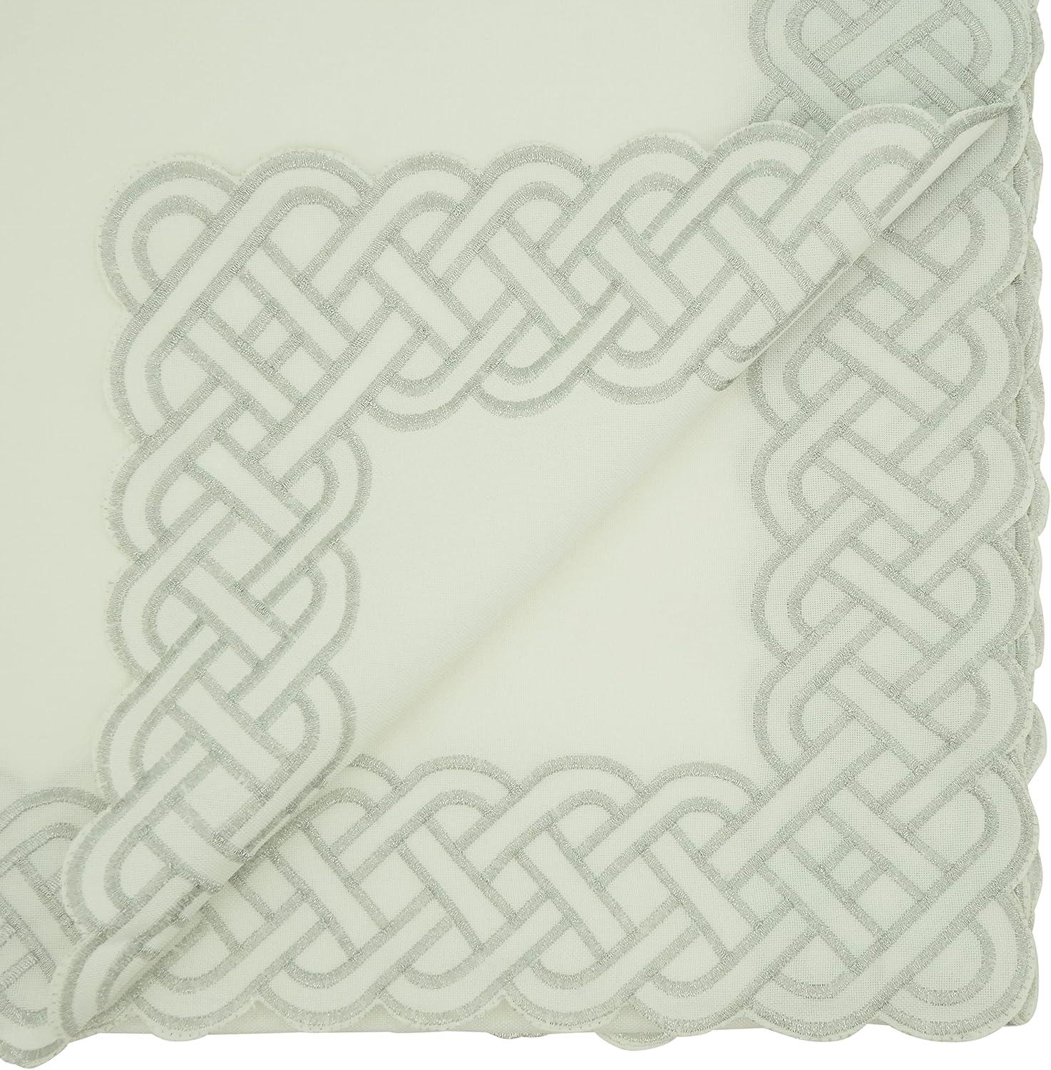 Saro Tablecloth With Braid Embroidery