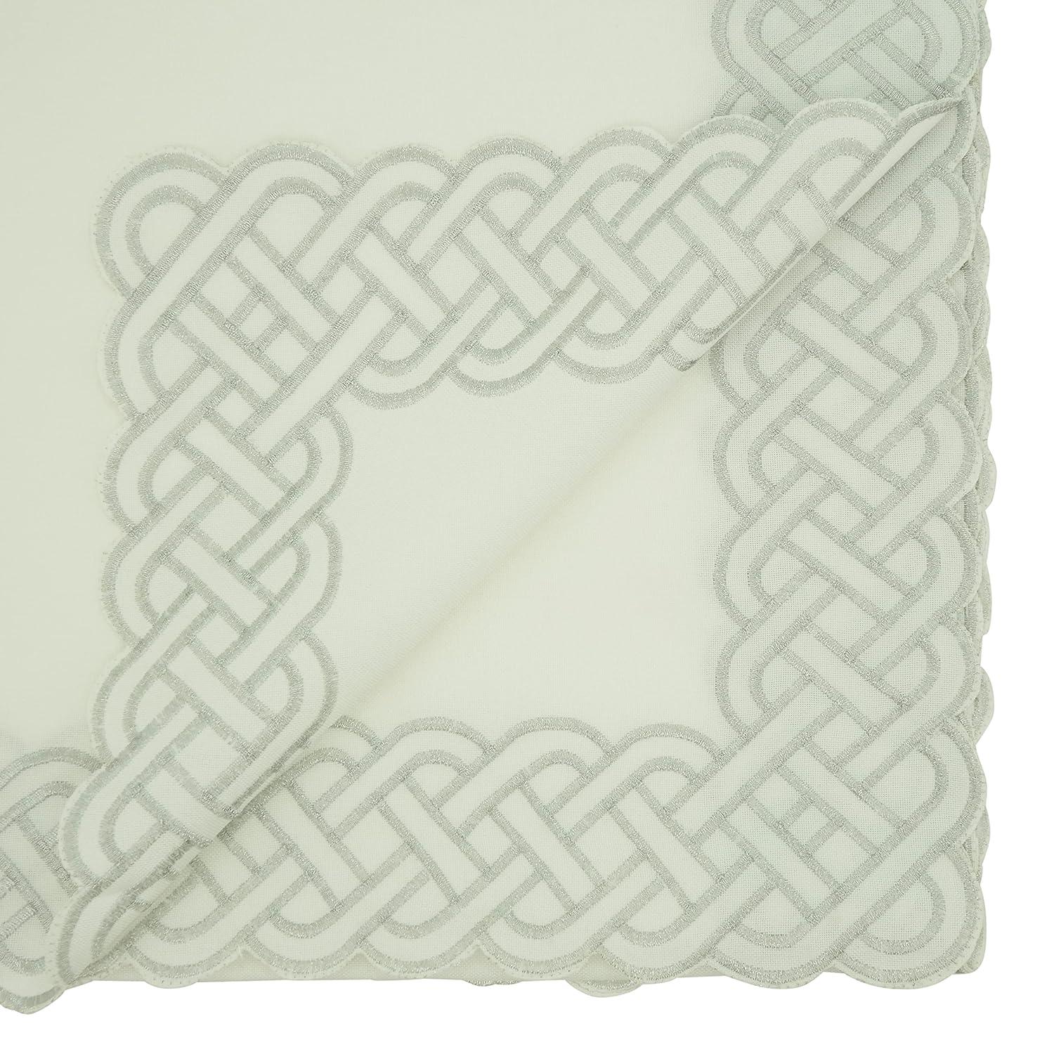 Saro Tablecloth With Braid Embroidery