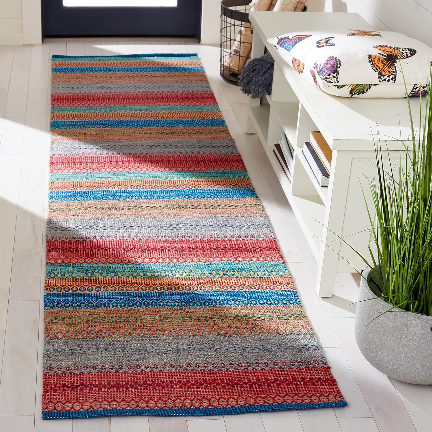Kilim KLM475 Hand Woven Runner Rug - Blue/Red - 2'3"x9' - Safavieh.