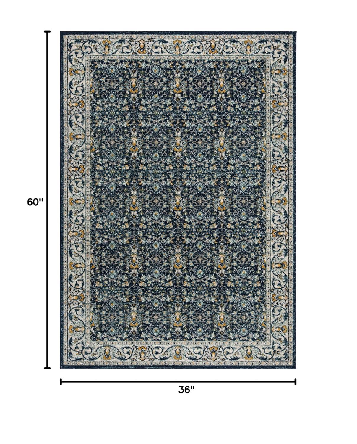 Madison MAD151 Power Loomed Indoor Accent Rug - Navy/Creme - 3'x5' - Safavieh