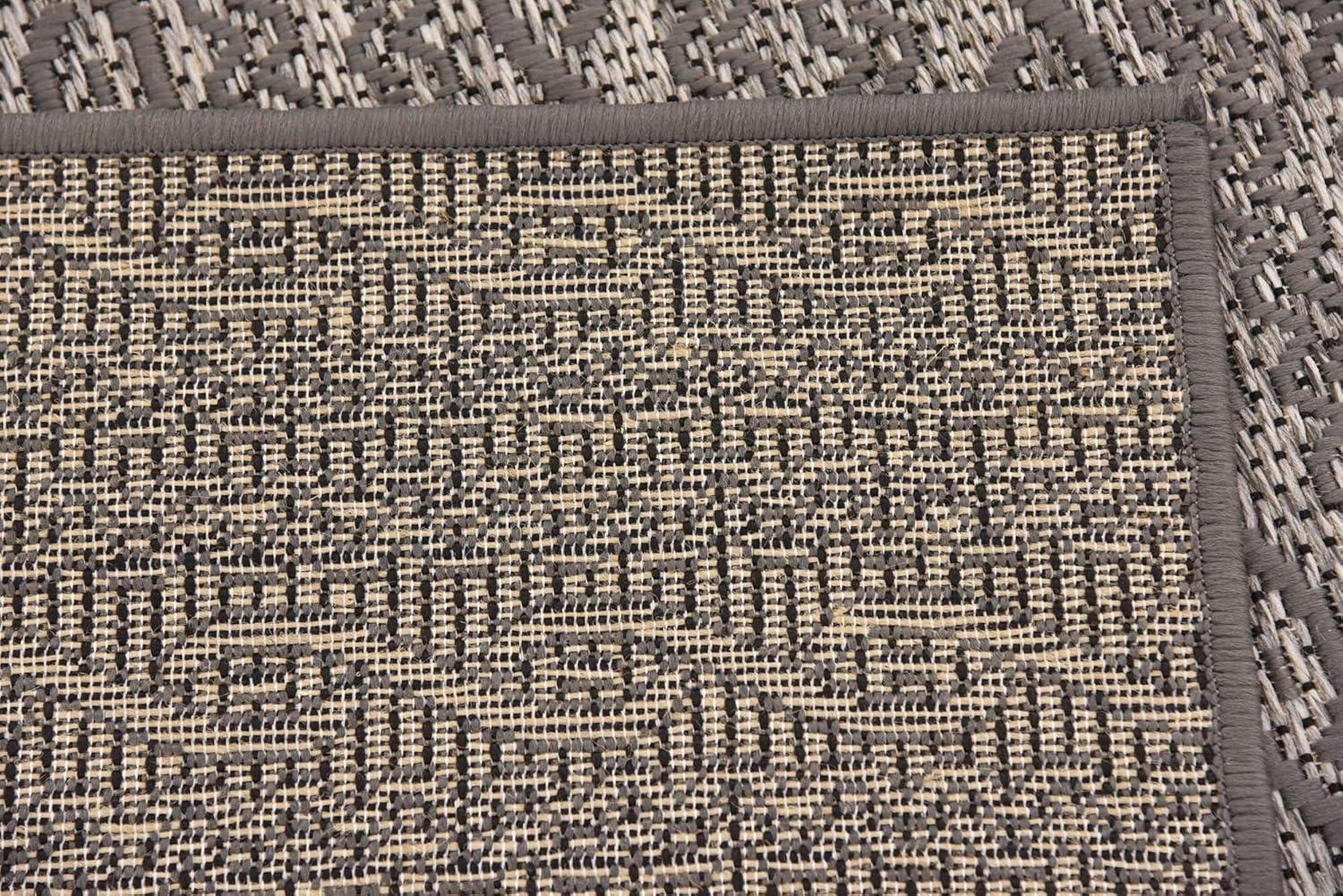 Unique Loom 6' 0 x 6' 0 Square Gray Outdoor Modern Links Area Rug