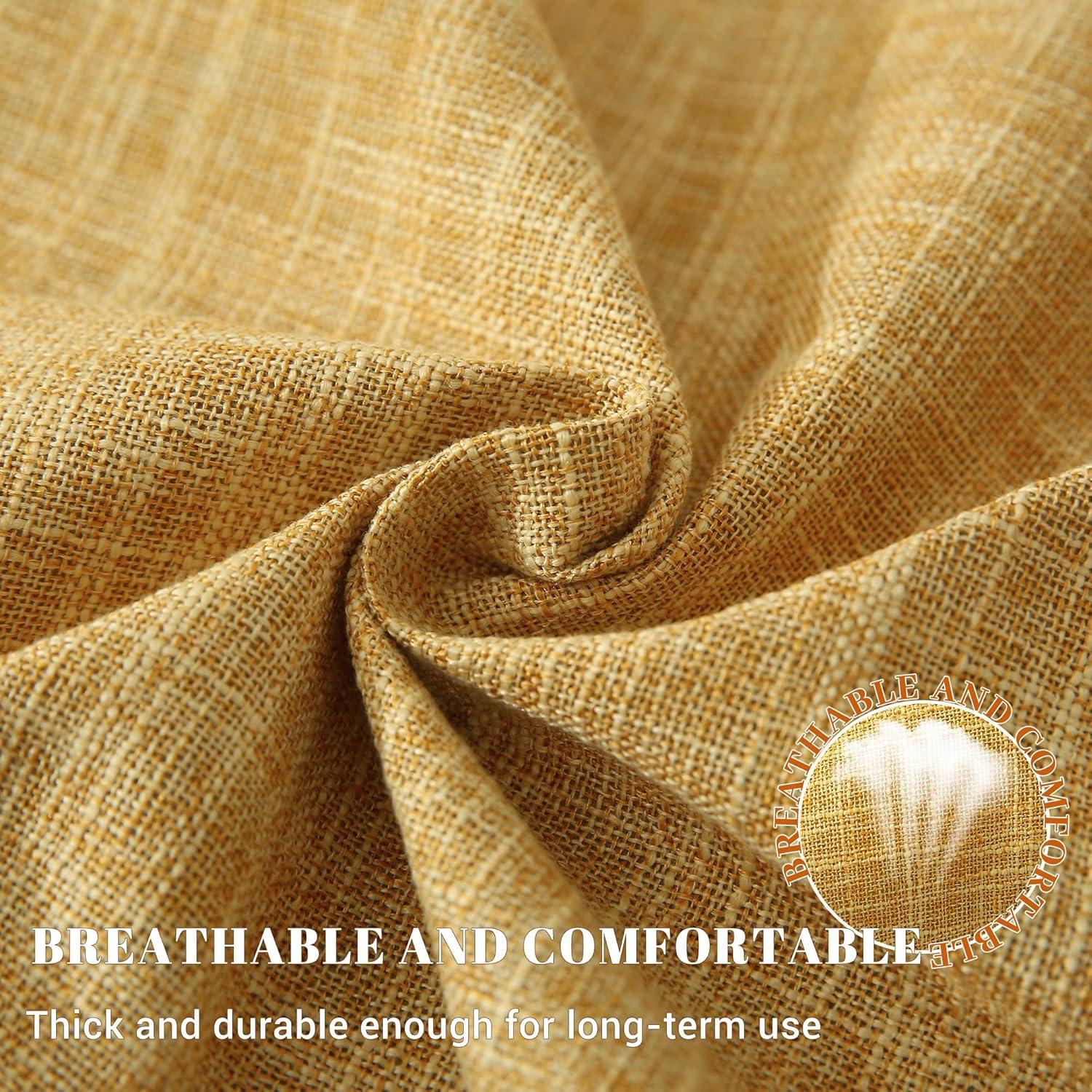 MAXAYA Set Of 2 Mustard Yellow Pillow Covers 18X18 Inch Rustic ...