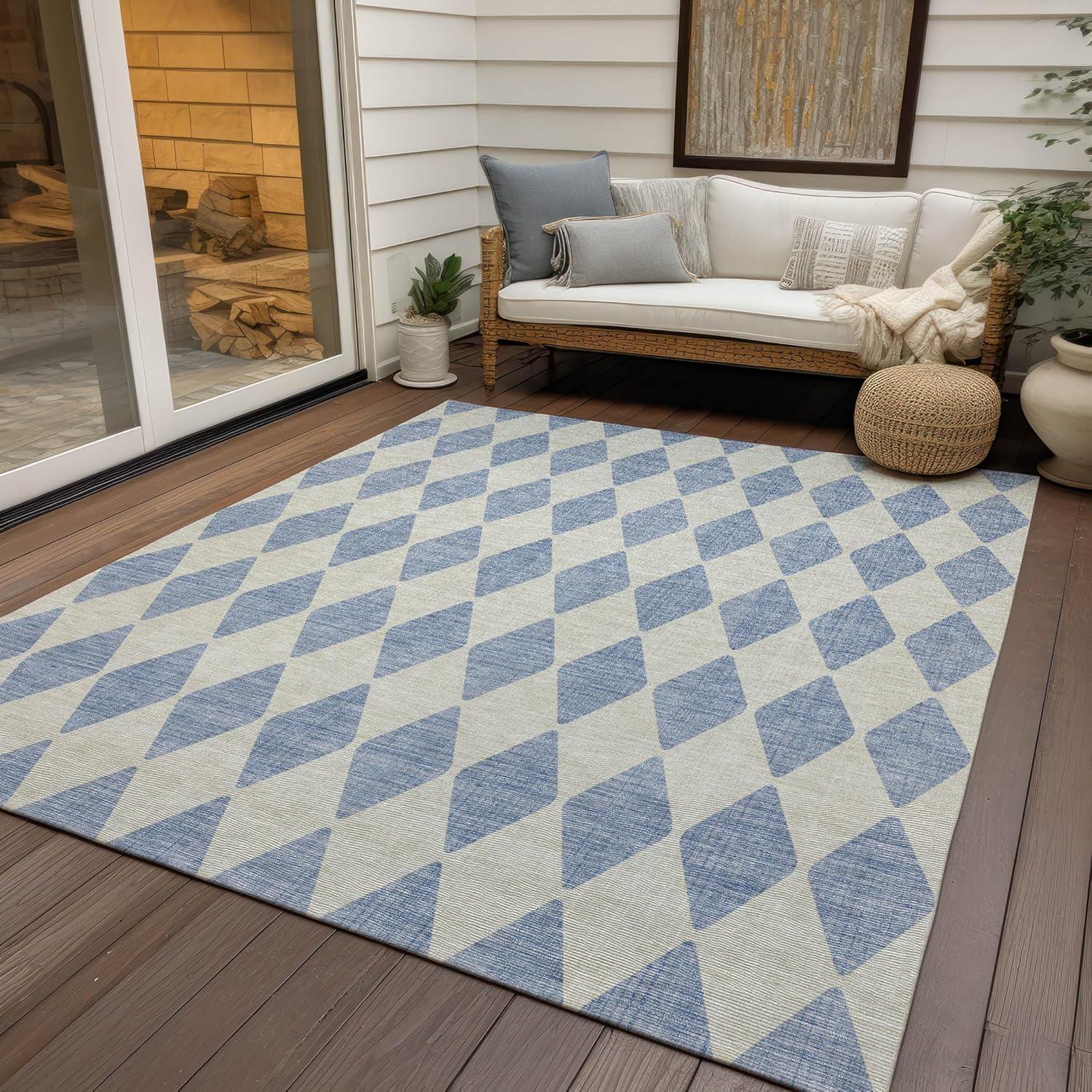 Addison Rugs Chantille ACN578 Sky 5' x 7'6" Indoor Outdoor Area Rug, Easy Clean, Machine Washable, Non Shedding, Bedroom, Living Room, Dining Room, Kitchen, Patio Rug