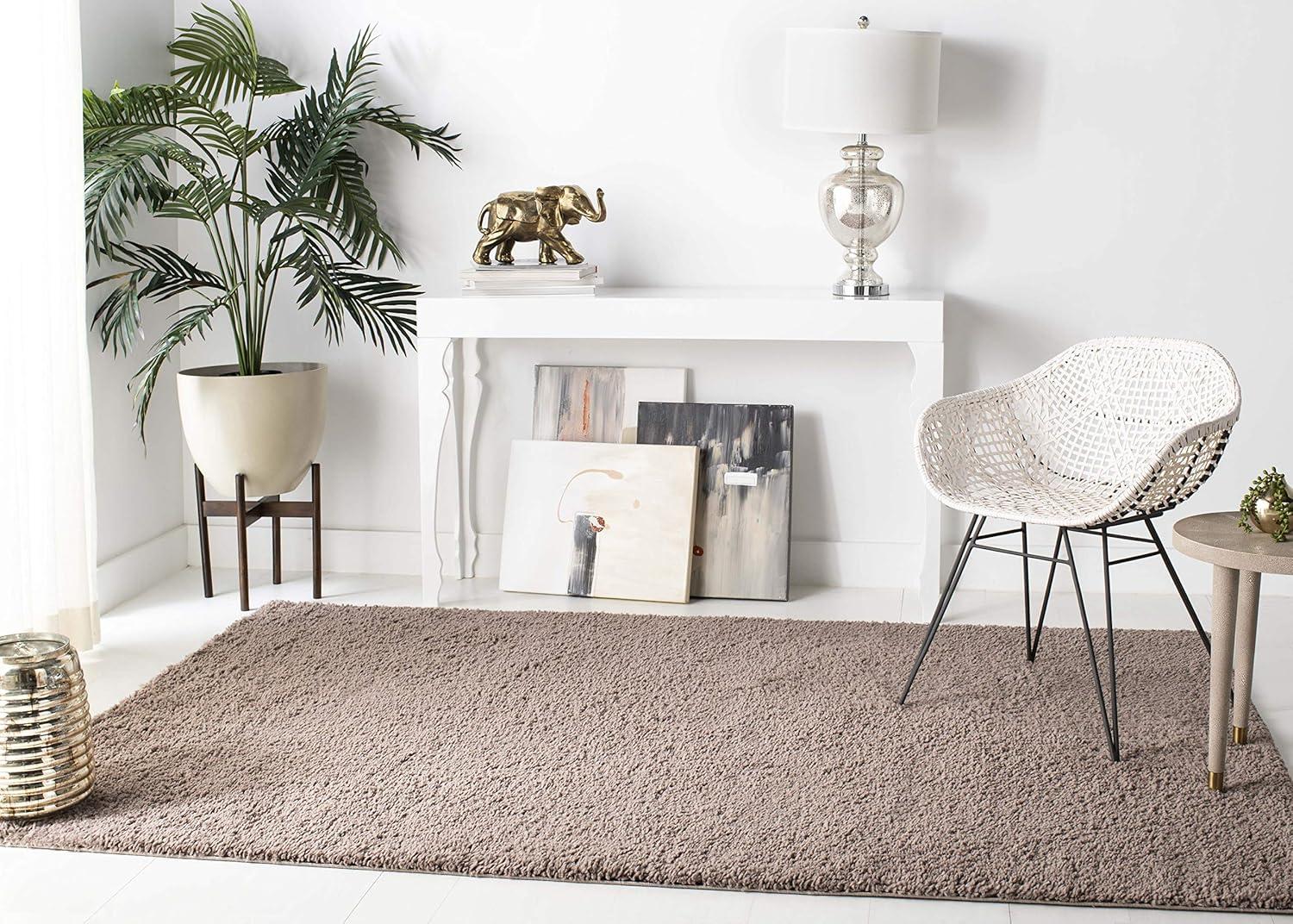 August Shag 900 AUG900 Power Loomed Indoor Area Rug - Taupe - 4'x6' - Safavieh