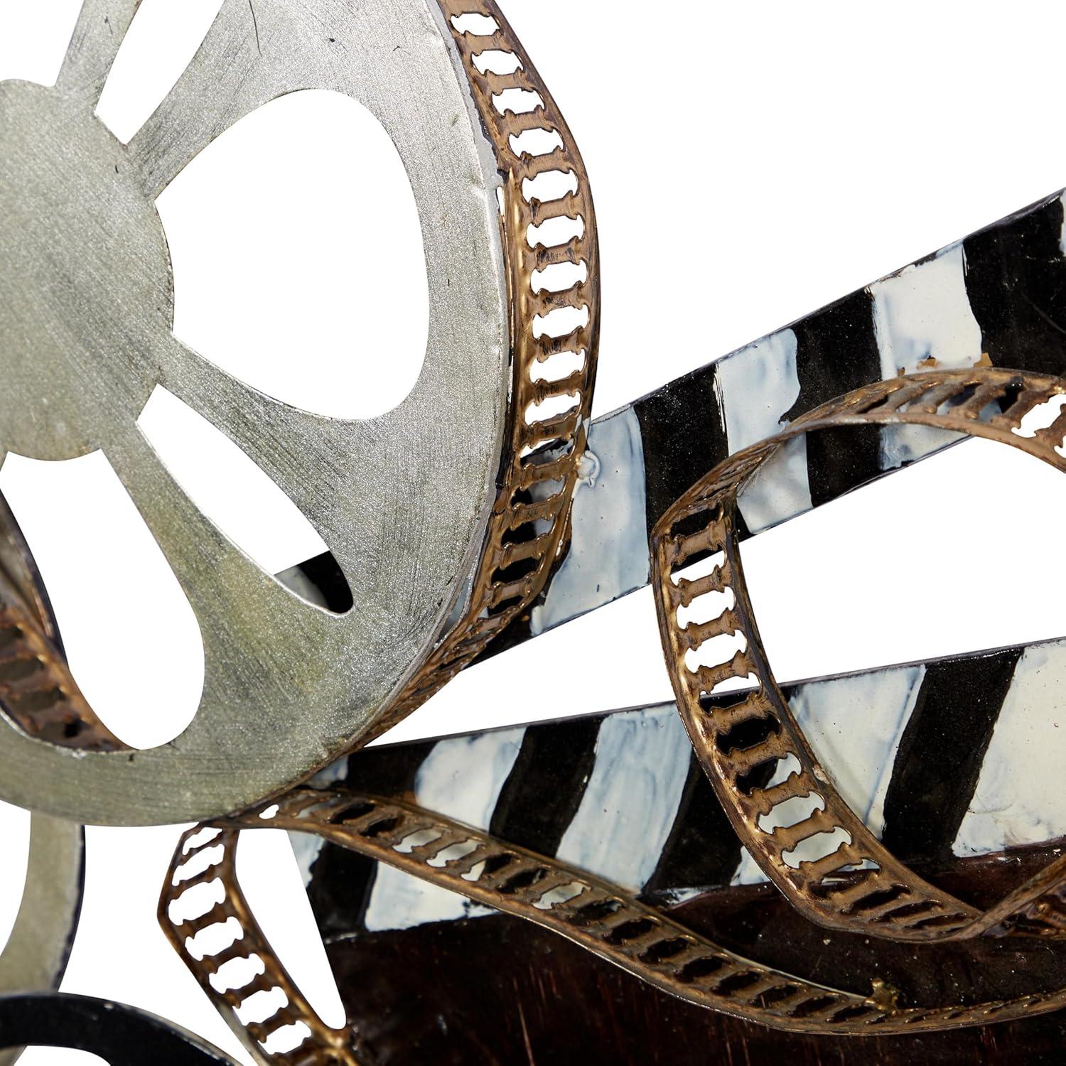 DecMode Black Metal Reels Film Wall Decor