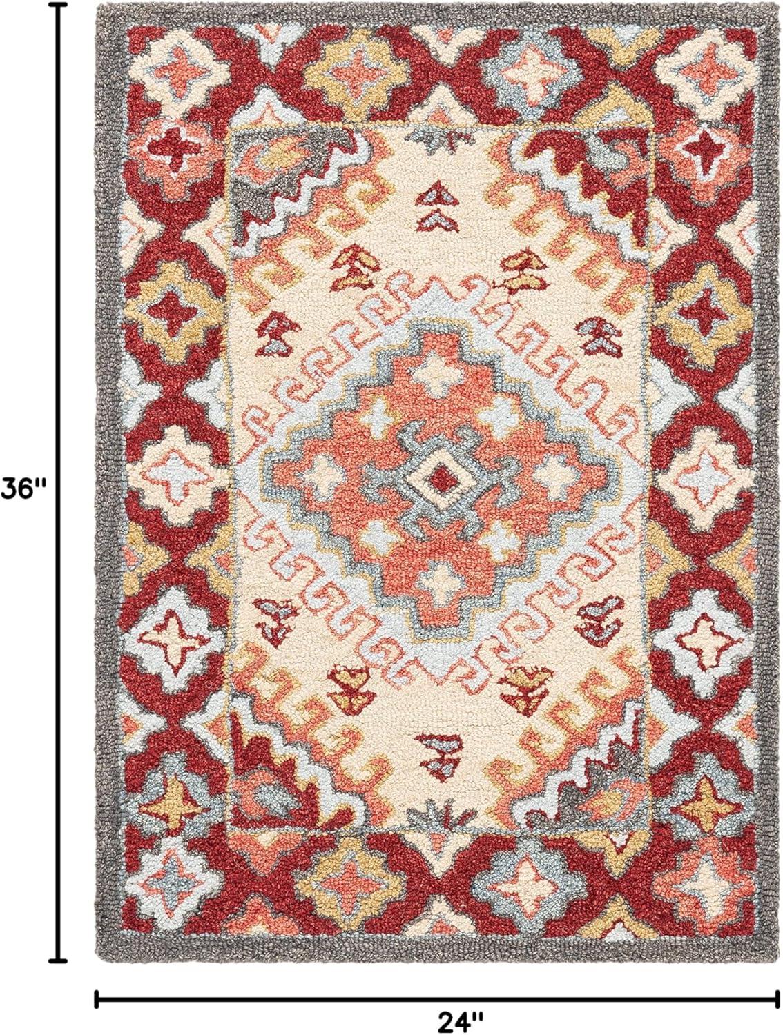 Handmade Red Wool 9' x 12' Tufted Rectangular Rug