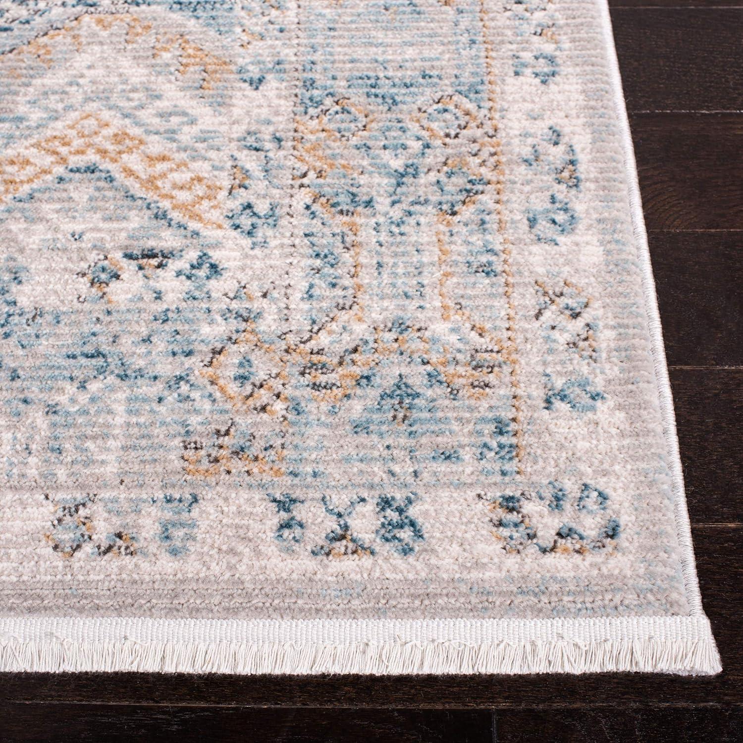 Shivan SHV727 Power Loomed Indoor Area Rug - Blue/Gold - 8'x10' - Safavieh