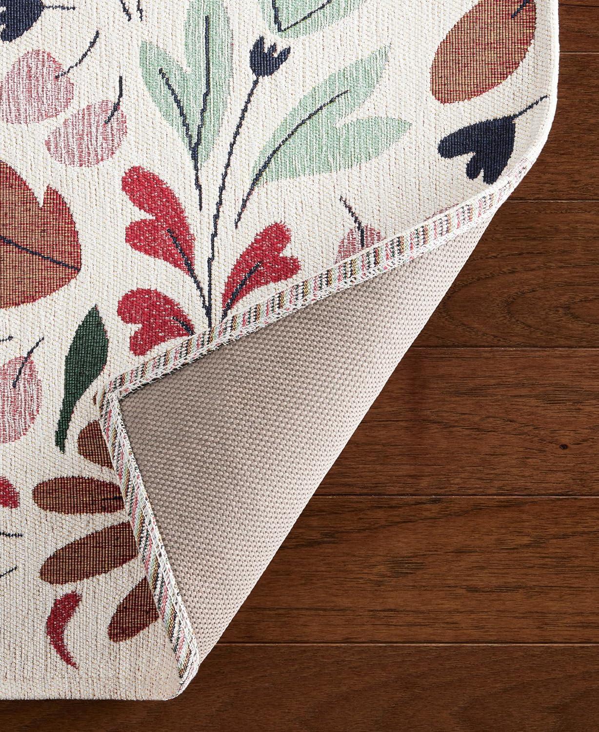 Town & Country Living Livie Floral Drip Everwash Washable Multi-Use Non-Slip Backing Decorative Rug