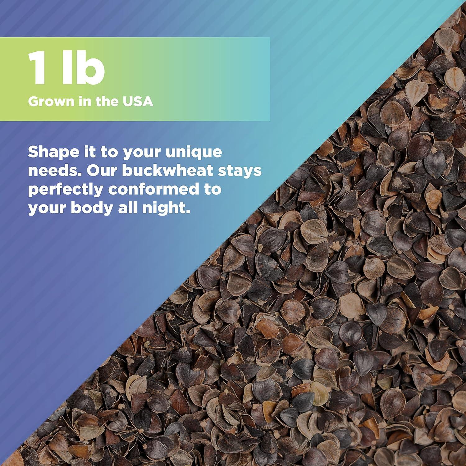 Organic Buckwheat Hulls Filler for Pillows, Yoga Zafus, and Cushions – Grown and Processed in USA, 1LB Pillow Filling