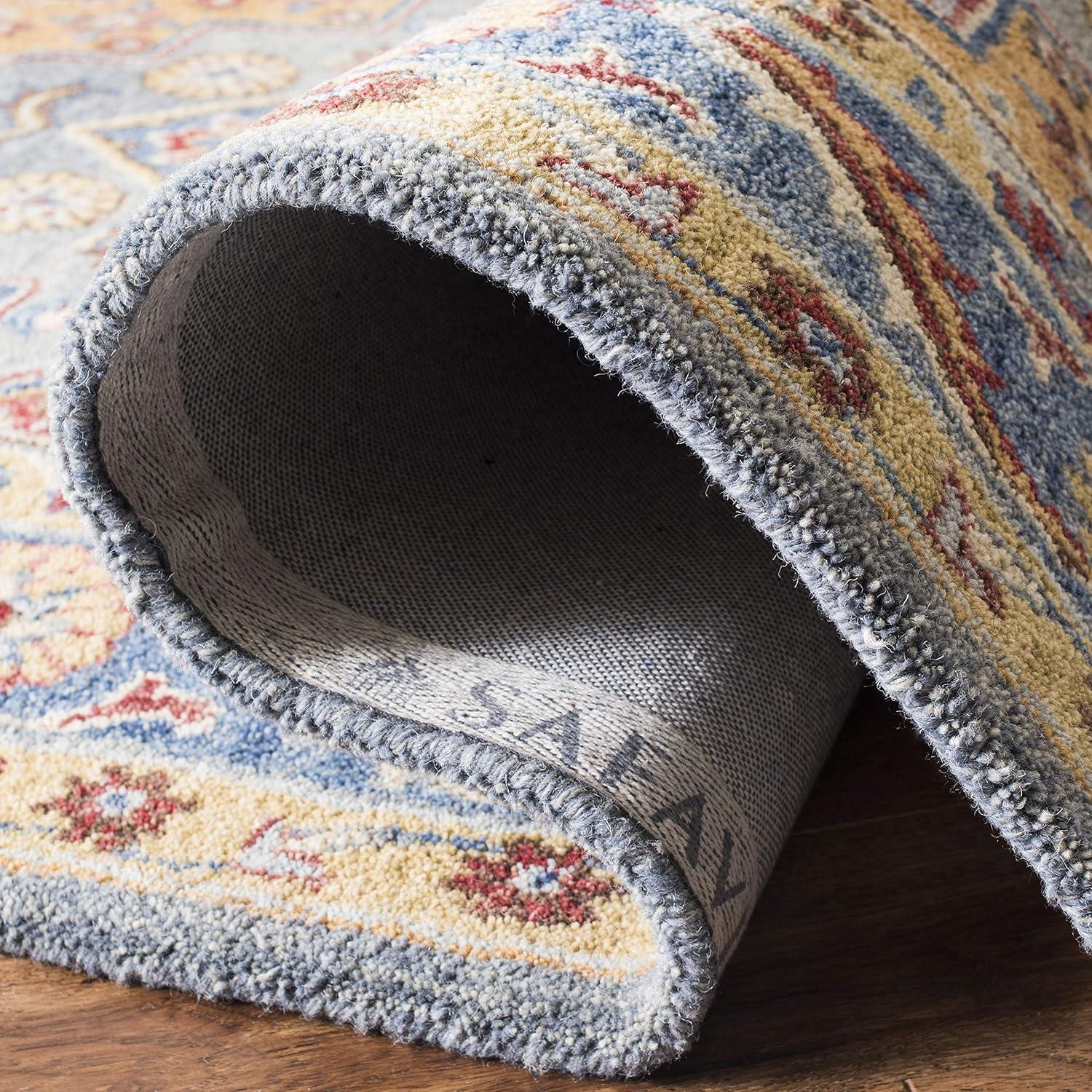 Antiquity AT504 Hand Tufted Area Rug - Blue/Gold - 5'x8' - Safavieh.